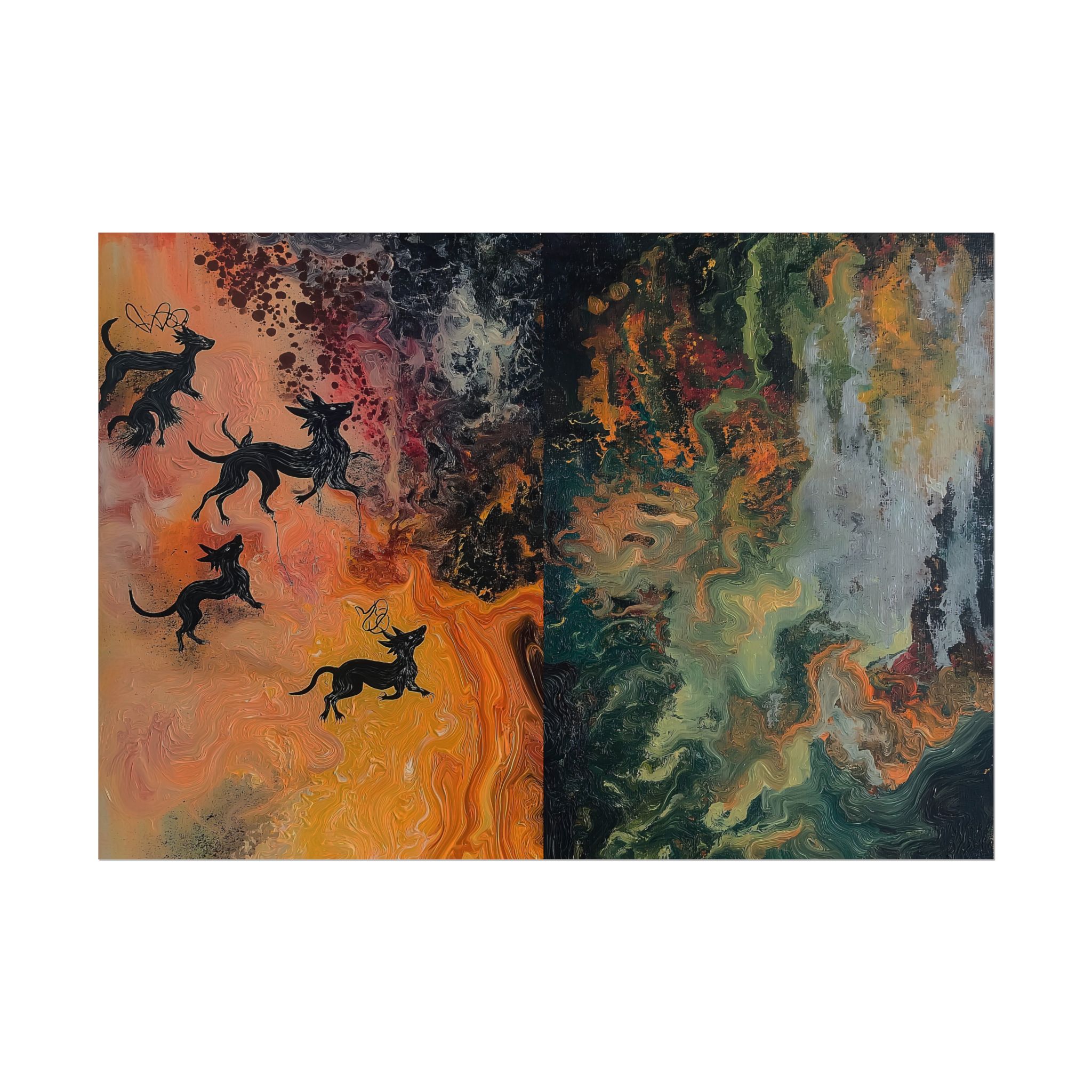 Abstract Medievil Beasts - DIY Rolled Paper Prints - LANDSCAPE DOUBLE PRINT - Image 13
