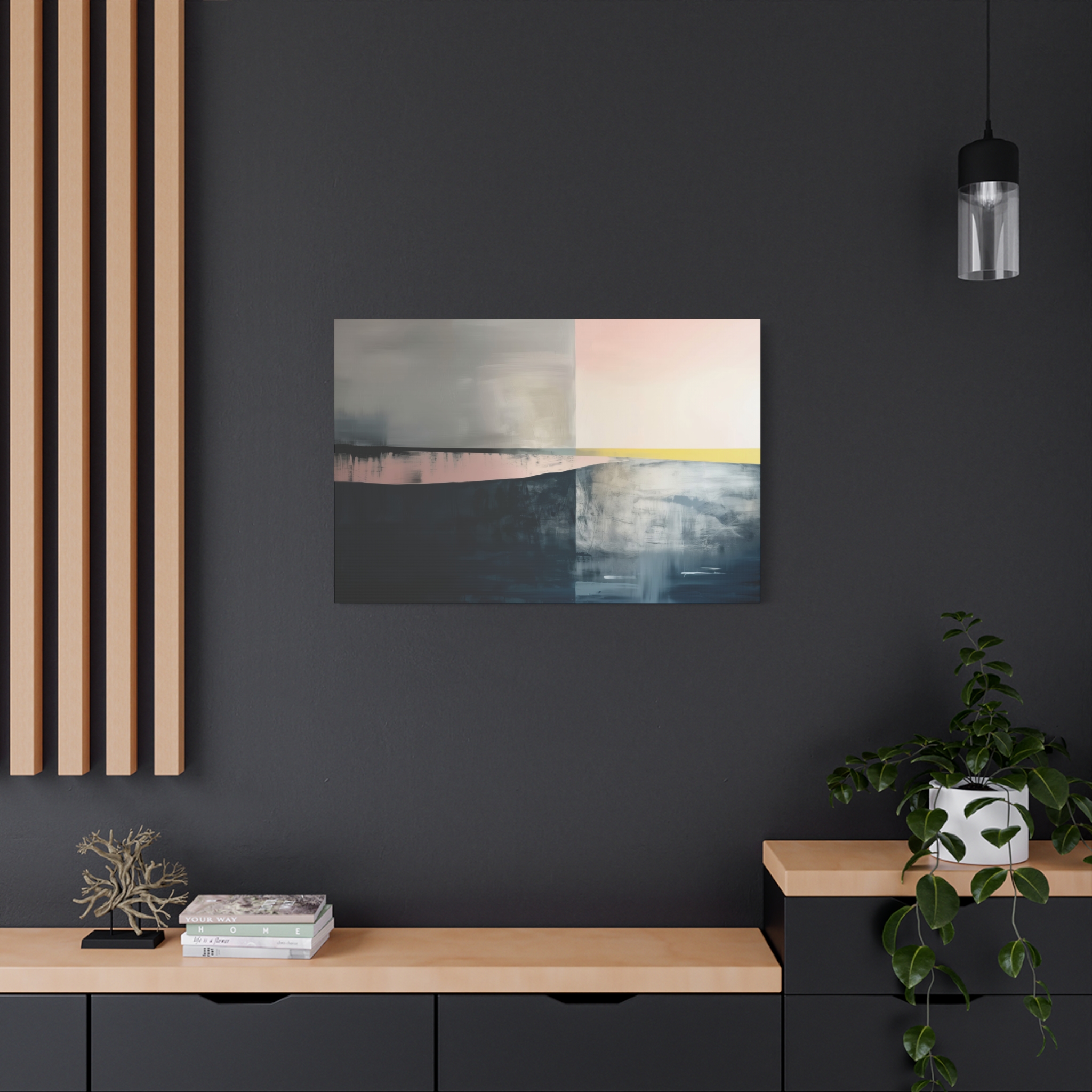 TEMPLATE Soft Compression - Beacher Aqua - Landscape - Stretched Canvas - Image 4