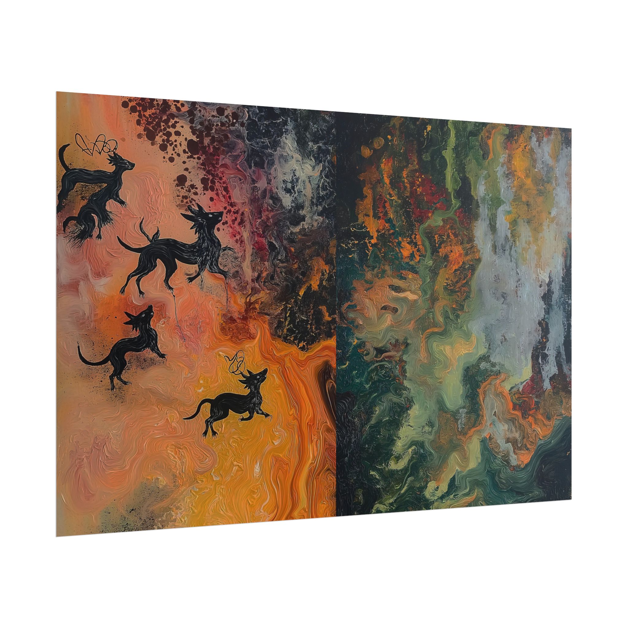 Abstract Medievil Beasts - DIY Rolled Paper Prints - LANDSCAPE DOUBLE PRINT - Image 59