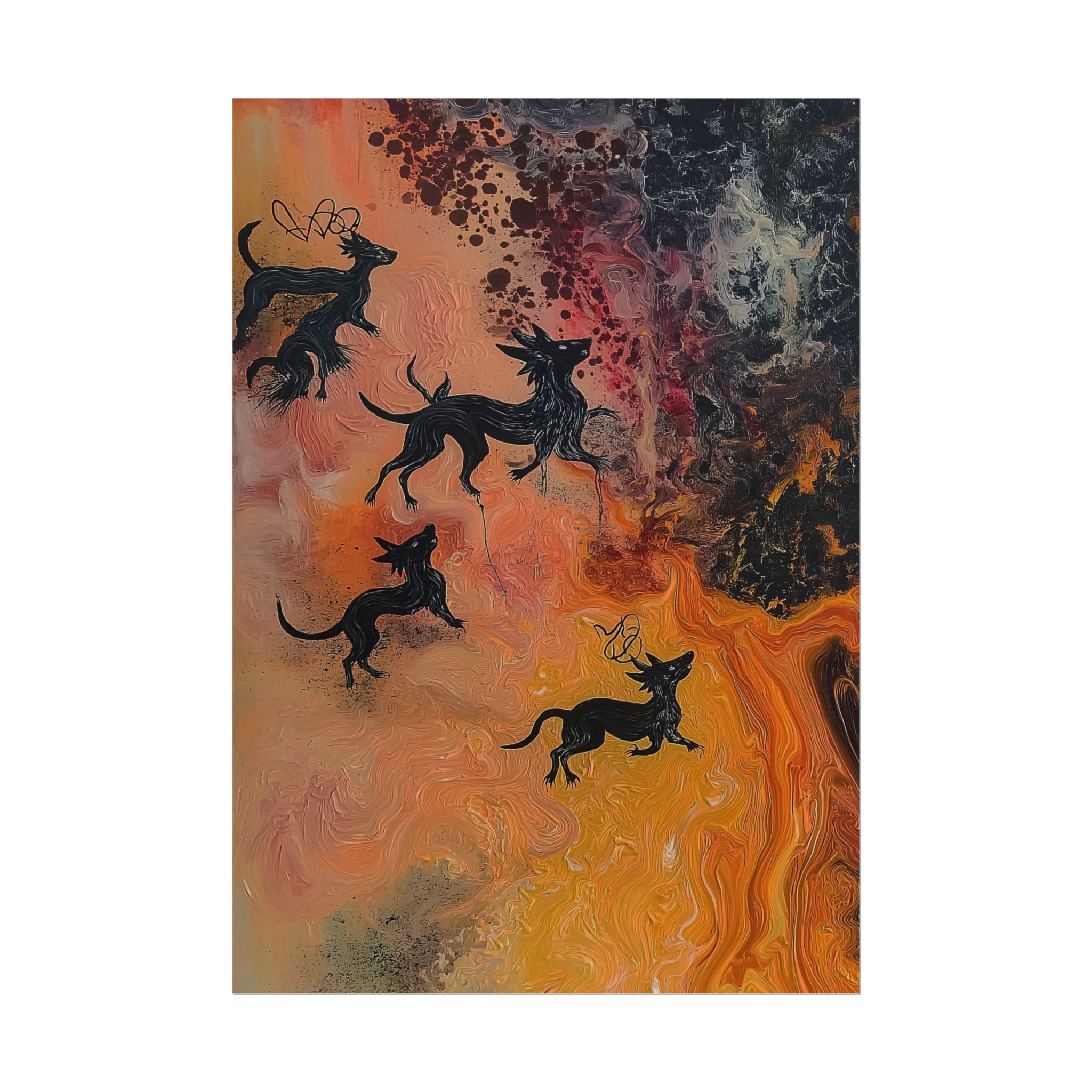 Abstract Medievil Beasts - DIY Rolled Paper Prints - LANDSCAPE DOUBLE PRINT - Image 69