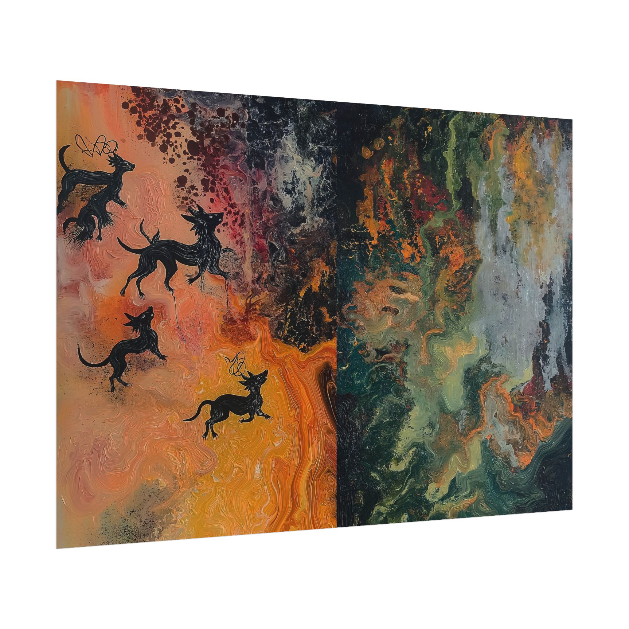 Abstract Medievil Beasts - DIY Rolled Paper Prints - LANDSCAPE DOUBLE PRINT - Image 11