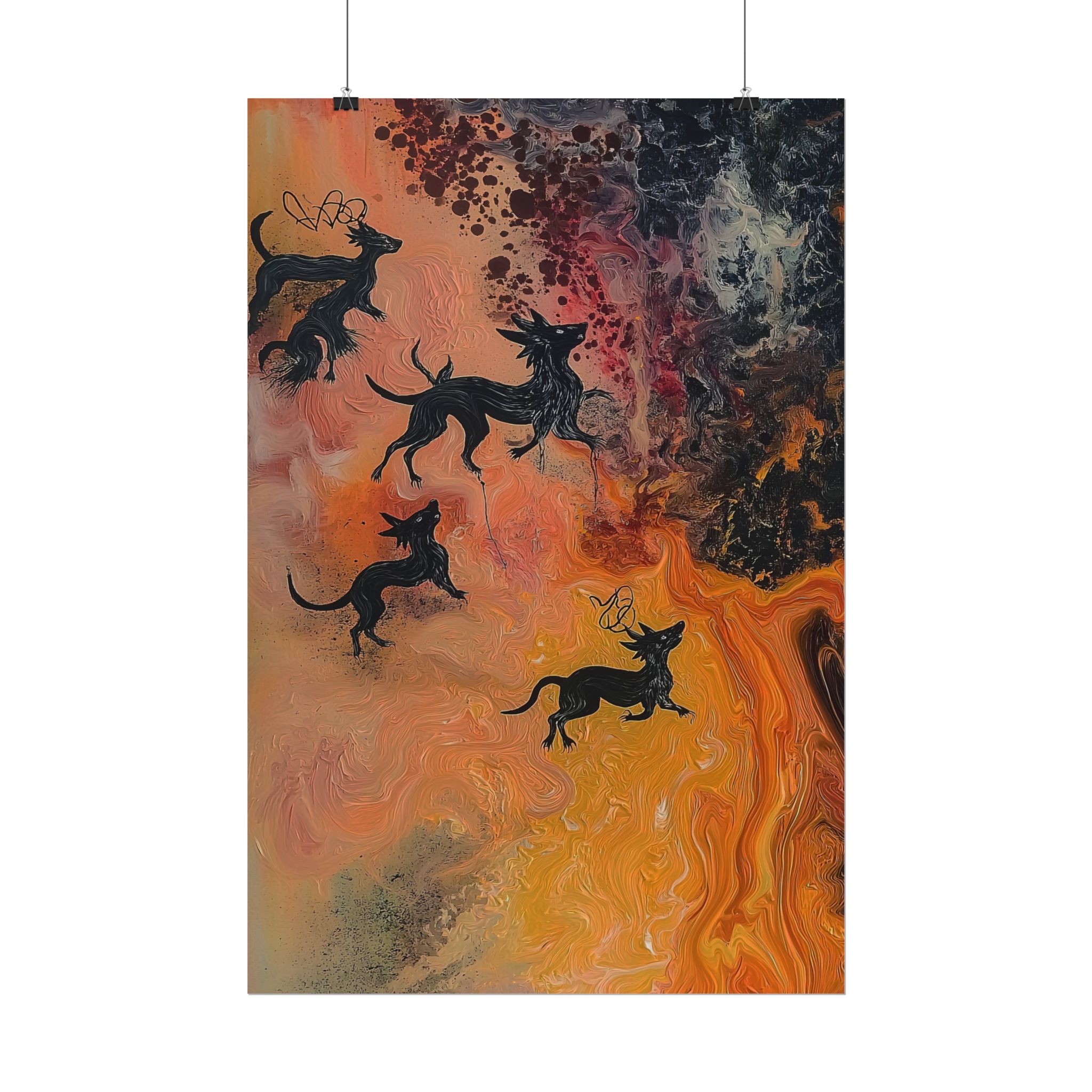 Abstract Medievil Beasts - DIY Rolled Paper Prints - LANDSCAPE DOUBLE PRINT - Image 34