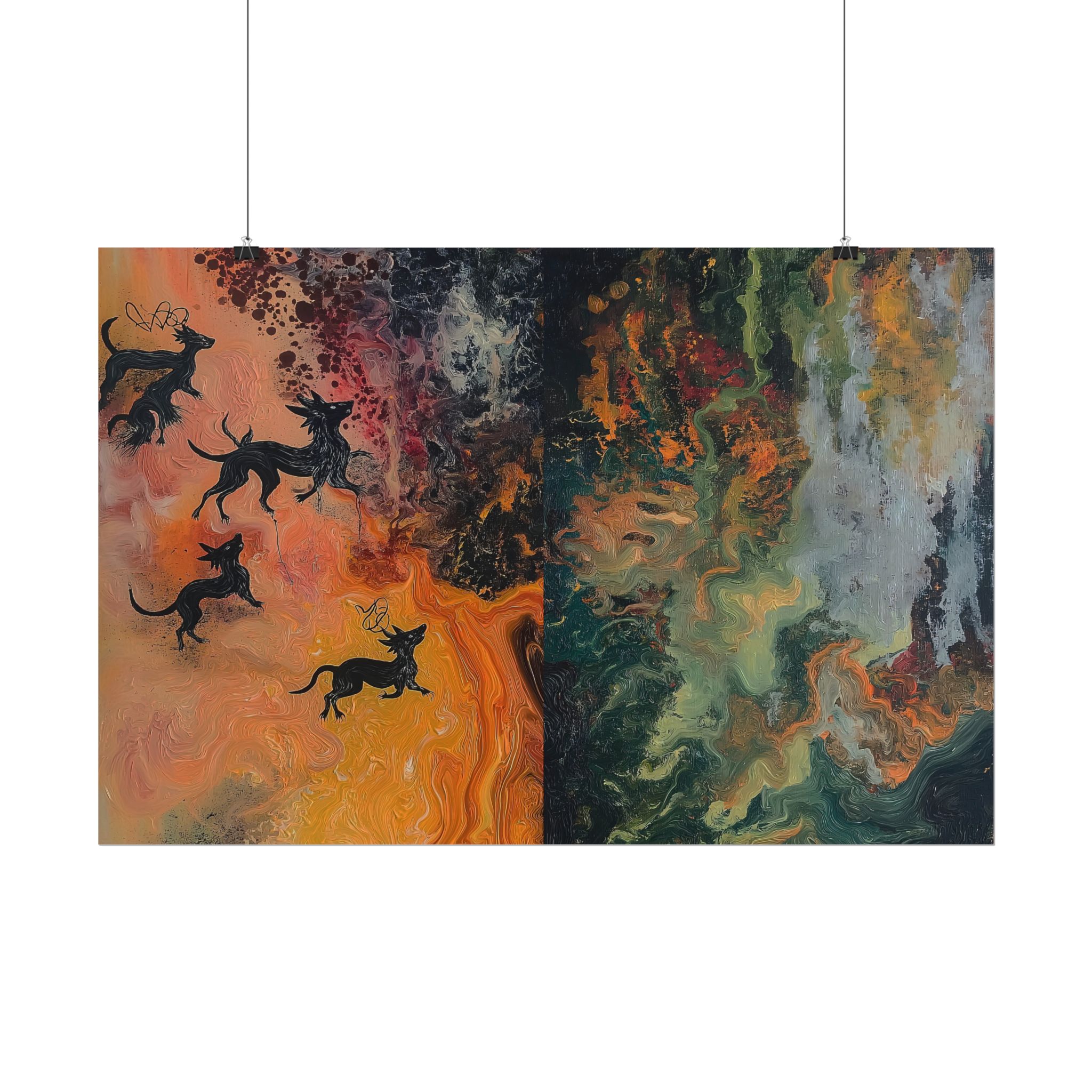 Abstract Medievil Beasts - DIY Rolled Paper Prints - LANDSCAPE DOUBLE PRINT - Image 26