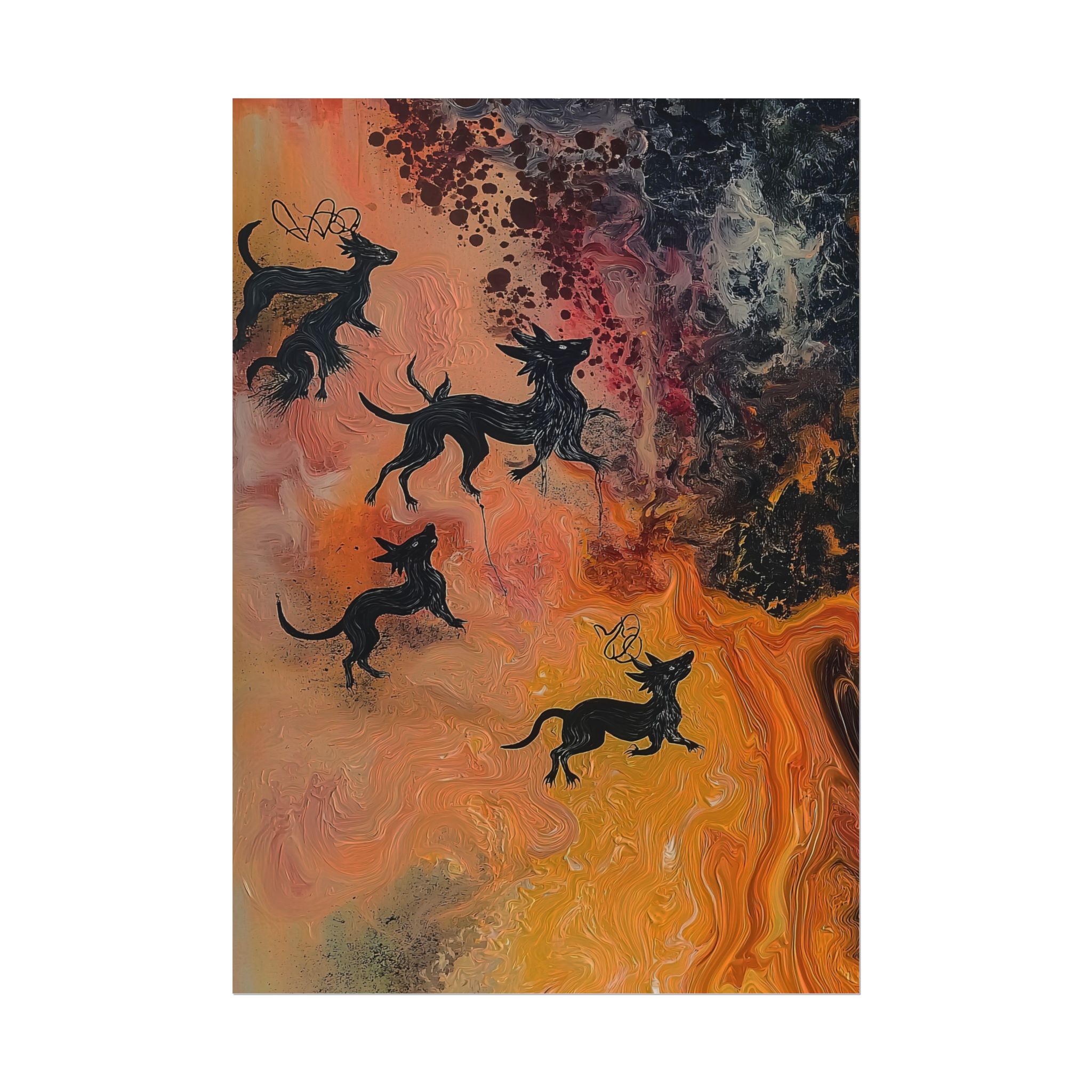 Abstract Medievil Beasts - DIY Rolled Paper Prints - LANDSCAPE DOUBLE PRINT - Image 49