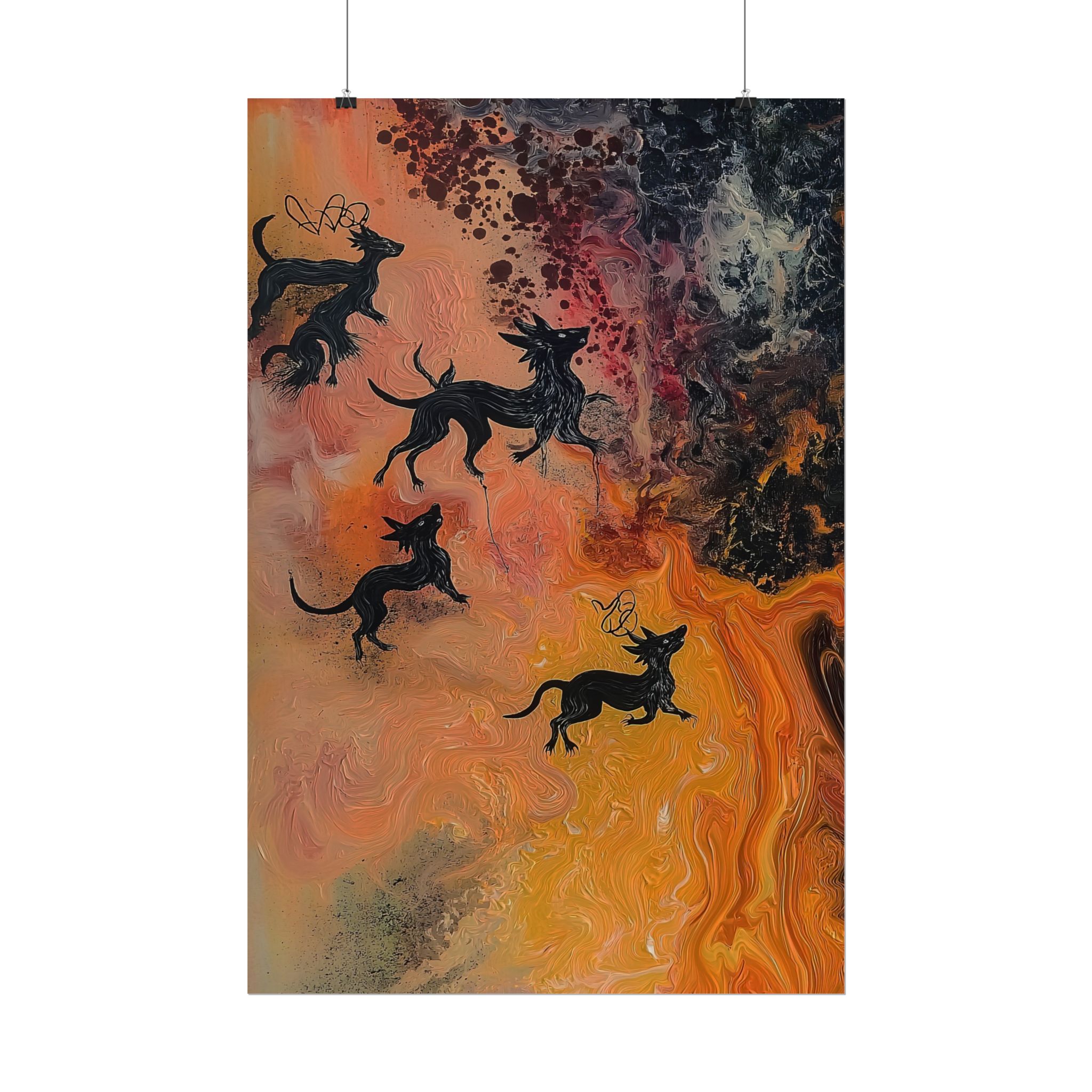 Abstract Medievil Beasts - DIY Rolled Paper Prints - LANDSCAPE DOUBLE PRINT - Image 46