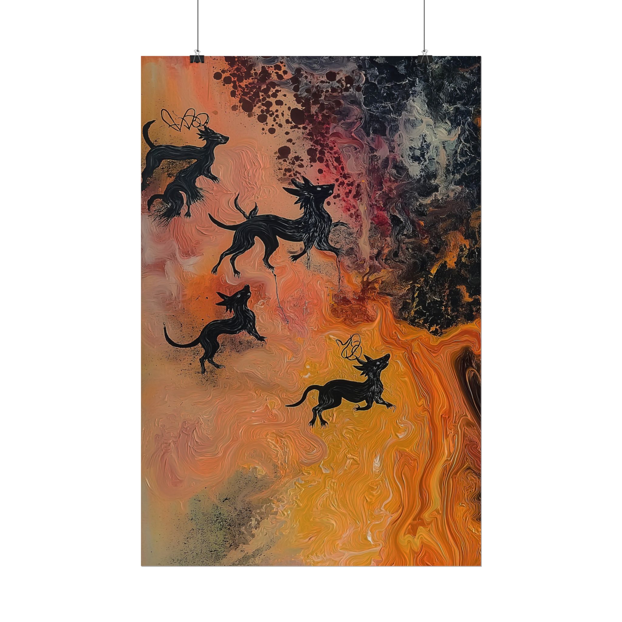 Abstract Medievil Beasts - DIY Rolled Paper Prints - LANDSCAPE DOUBLE PRINT - Image 38