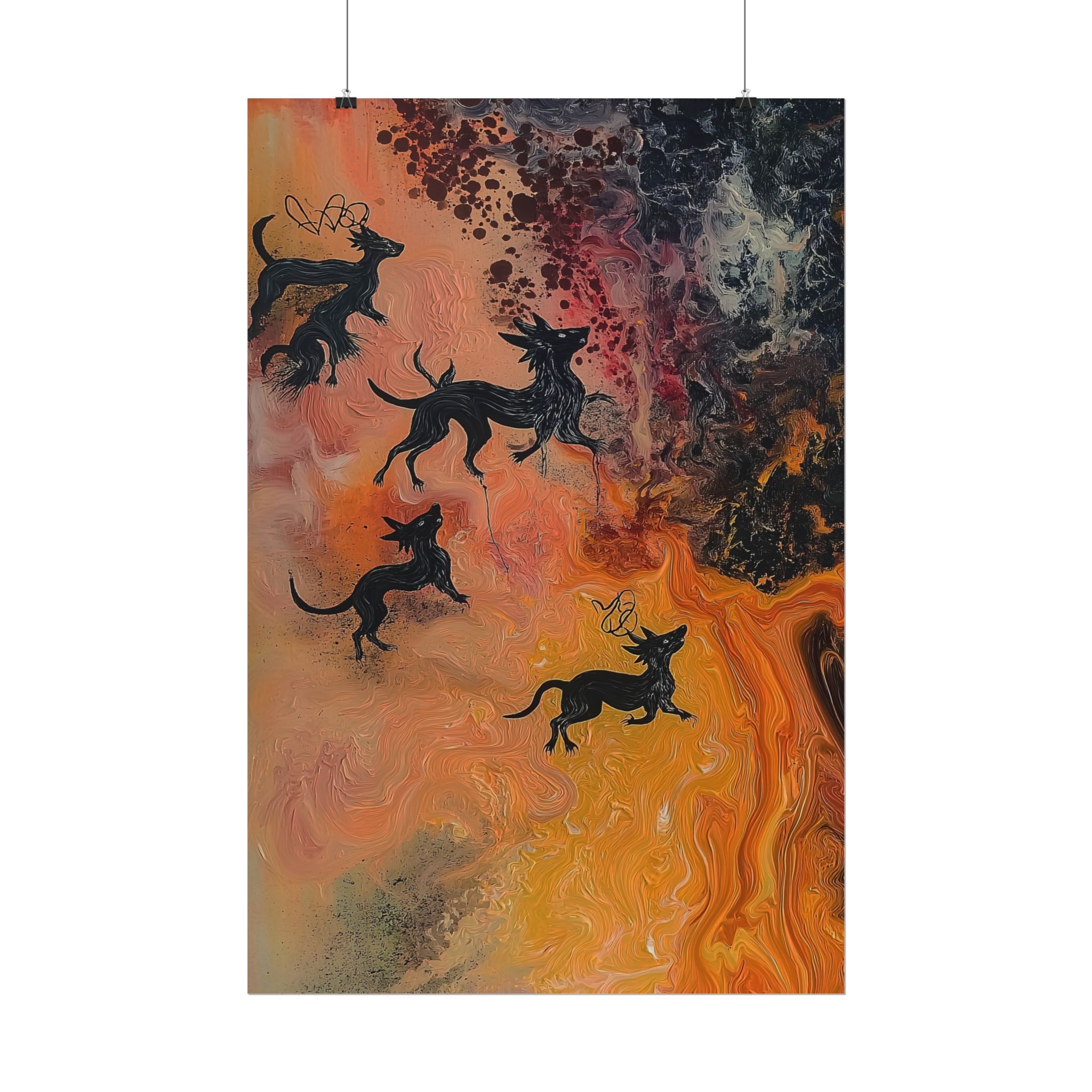 Abstract Medievil Beasts - DIY Rolled Paper Prints - LANDSCAPE DOUBLE PRINT - Image 42