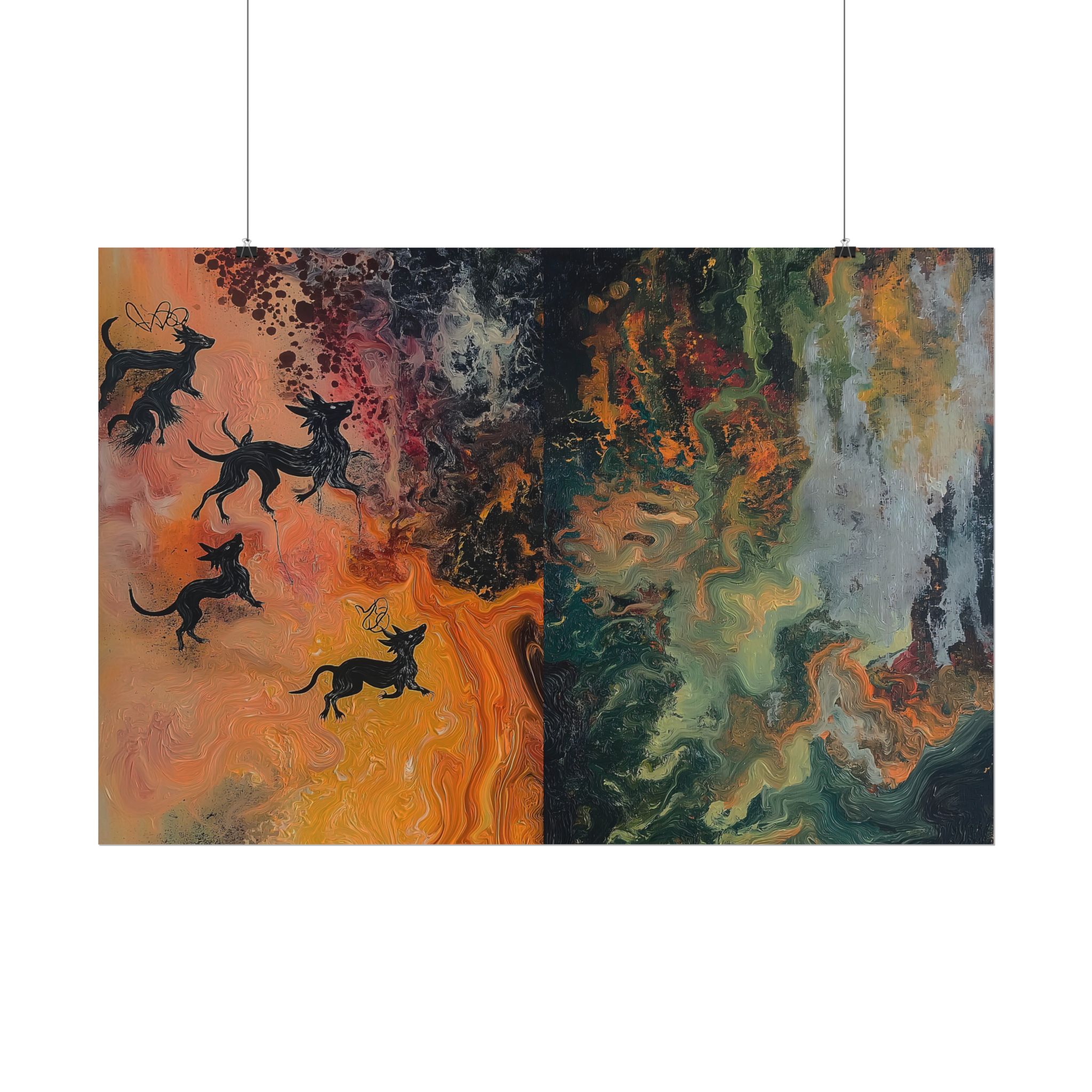 Abstract Medievil Beasts - DIY Rolled Paper Prints - LANDSCAPE DOUBLE PRINT - Image 3