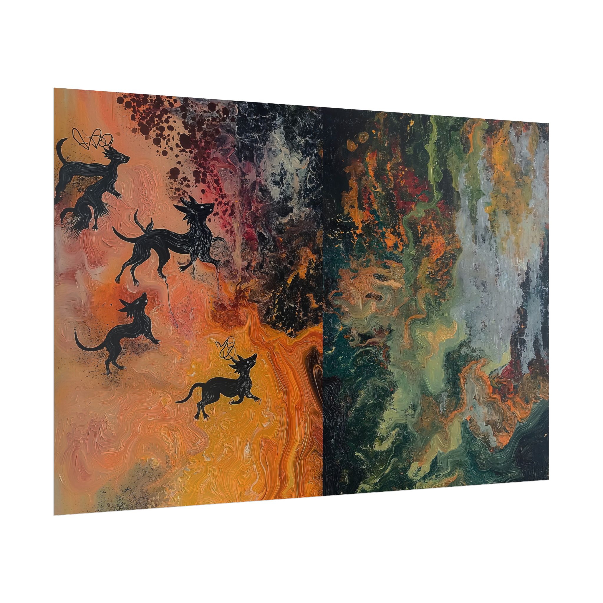 Abstract Medievil Beasts - DIY Rolled Paper Prints - LANDSCAPE DOUBLE PRINT - Image 31