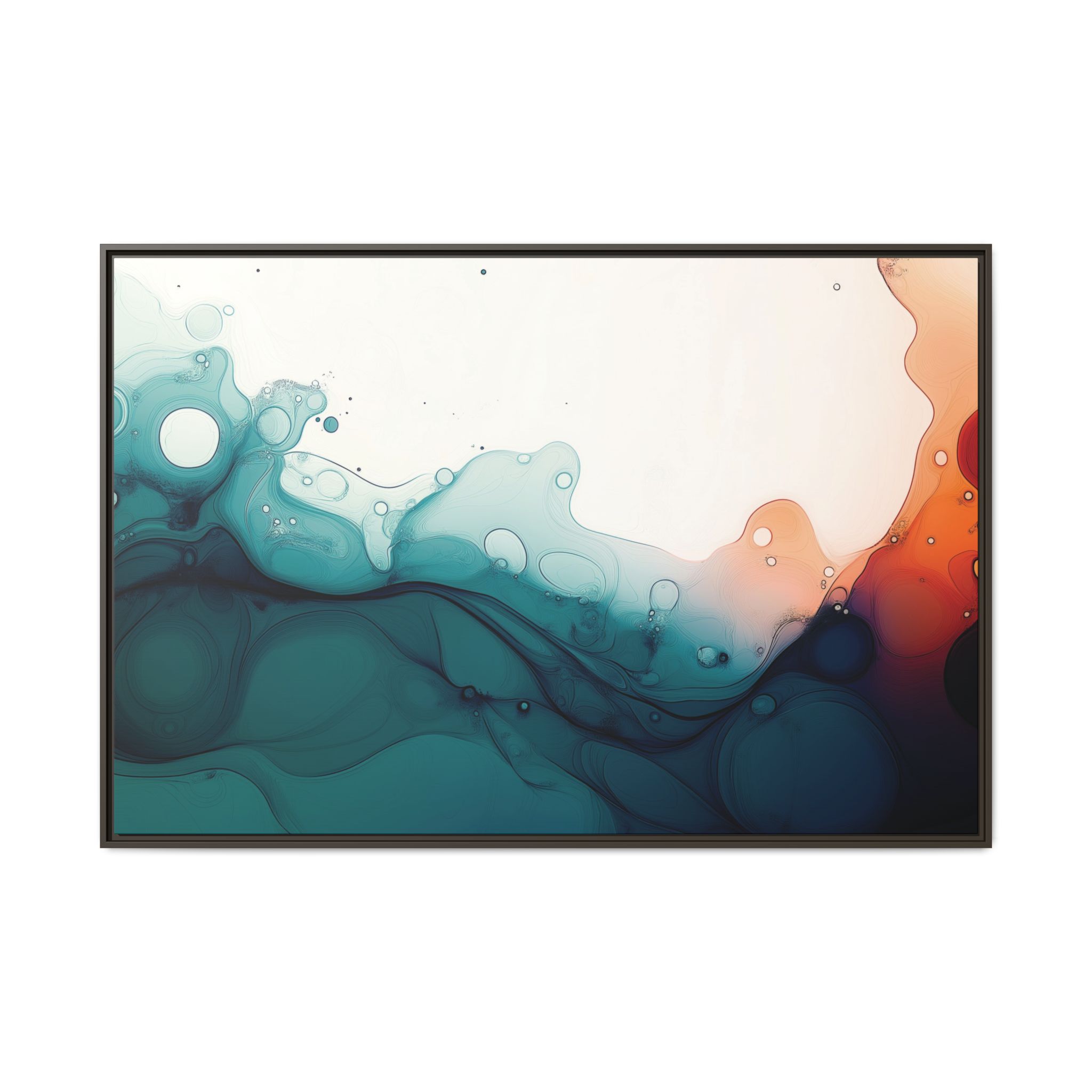 Water Wall - Framed Matt Canvas (Black, White, Brown,) - Image 121