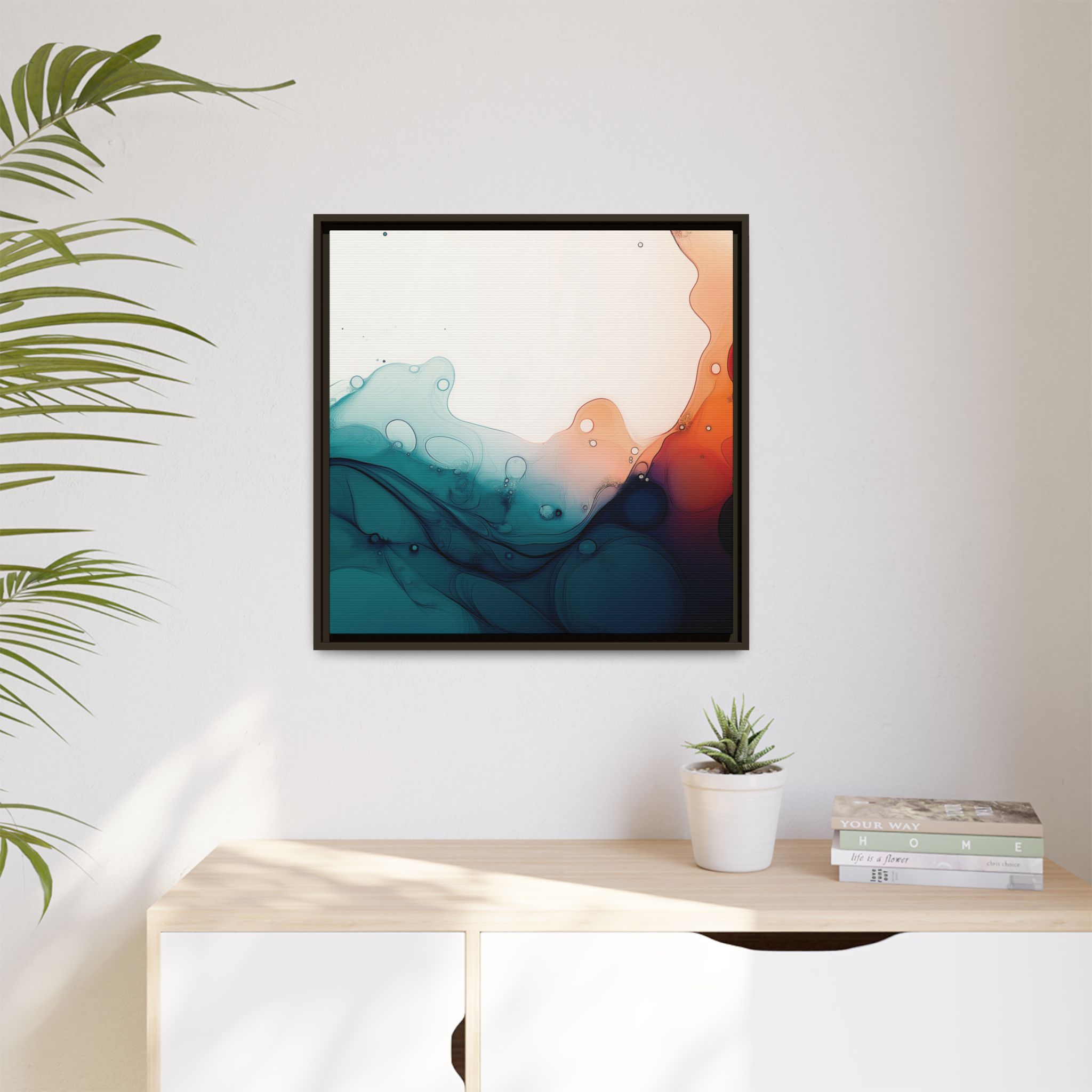 Water Wall - Framed Matt Canvas (Black, White, Brown,) - Image 47