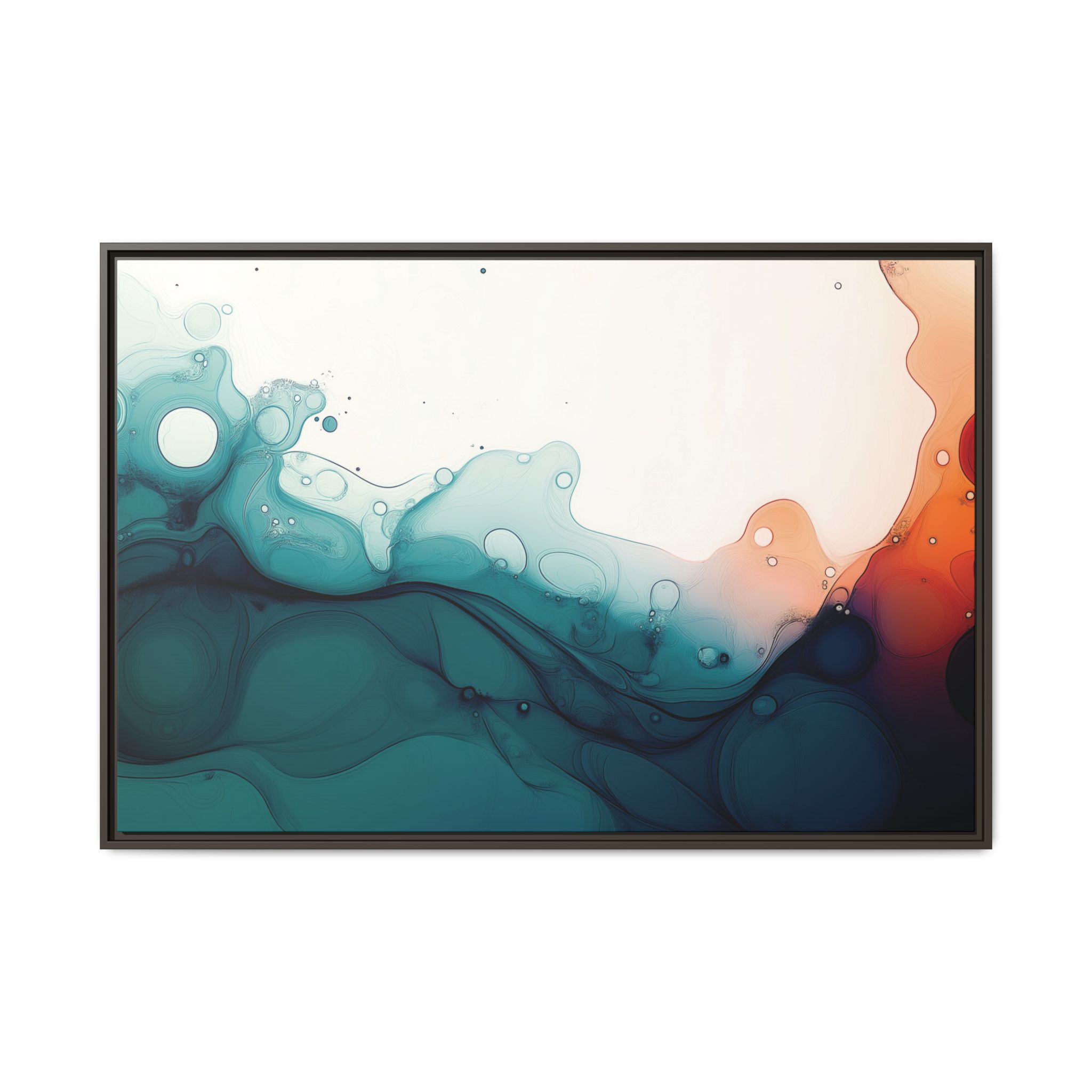 Water Wall - Framed Matt Canvas (Black, White, Brown,) - Image 17