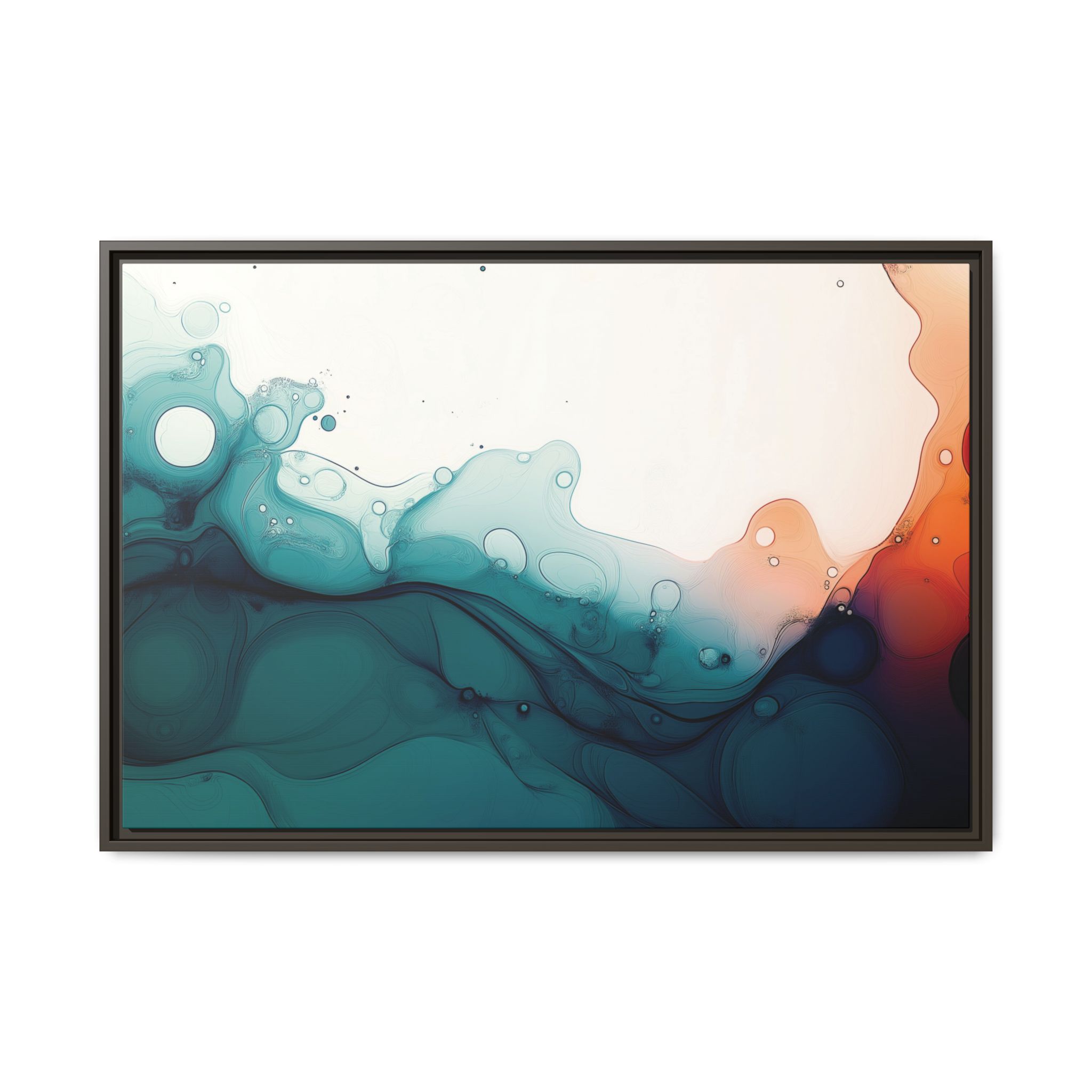 Water Wall - Framed Matt Canvas (Black, White, Brown,) - Image 13