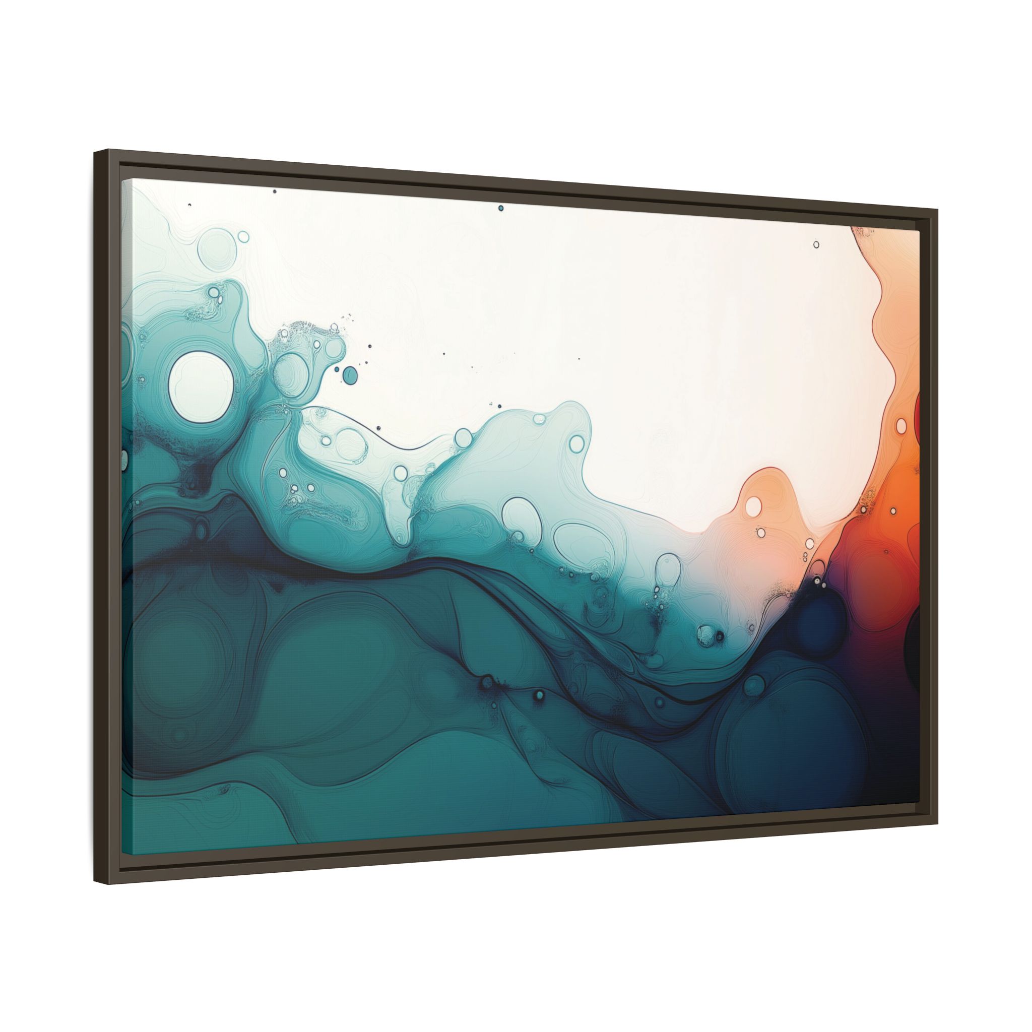 Water Wall - Framed Matt Canvas (Black, White, Brown,) - Image 14