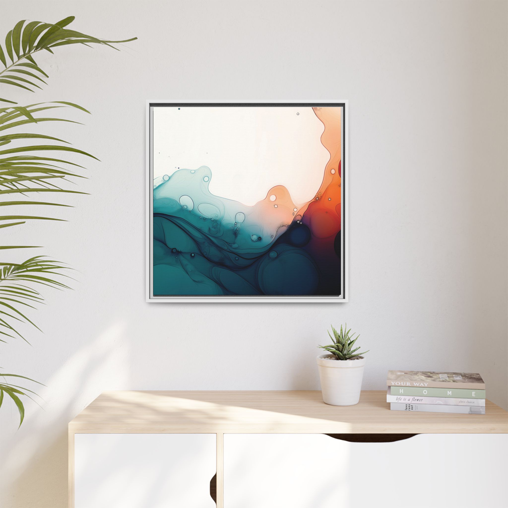 Water Wall - Framed Matt Canvas (Black, White, Brown,) - Image 51