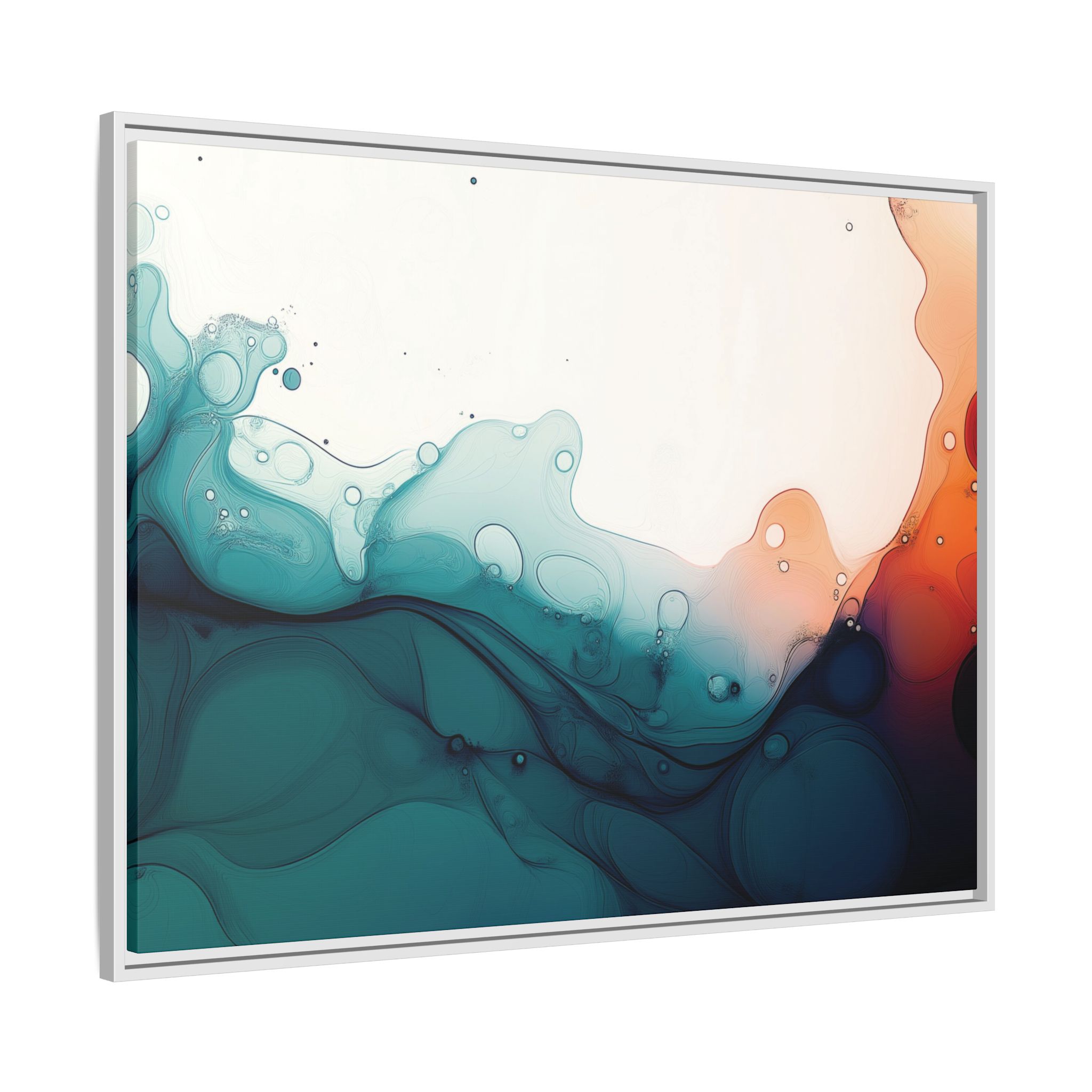 Water Wall - Framed Matt Canvas (Black, White, Brown,) - Image 42