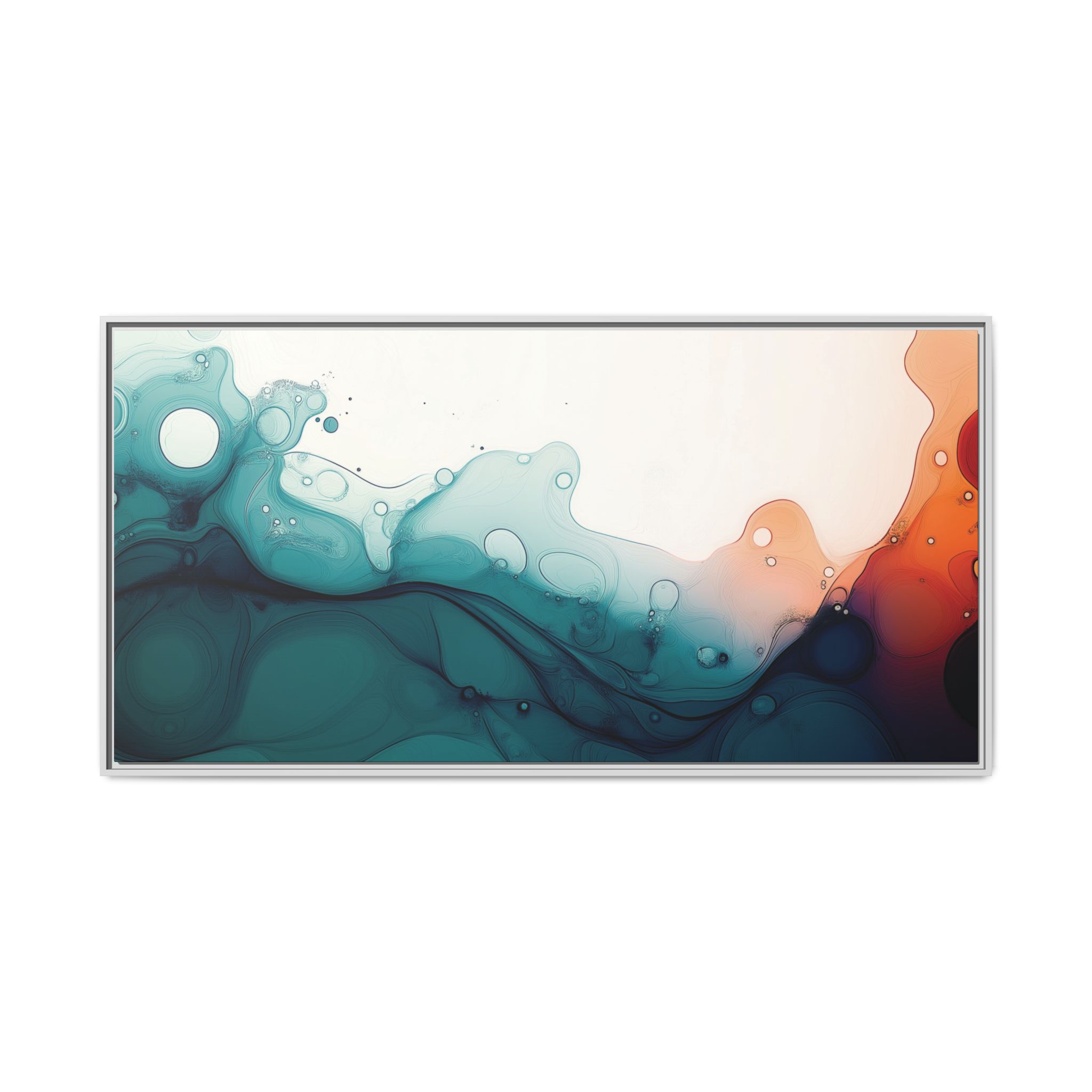 Water Wall - Framed Matt Canvas (Black, White, Brown,) - Image 89