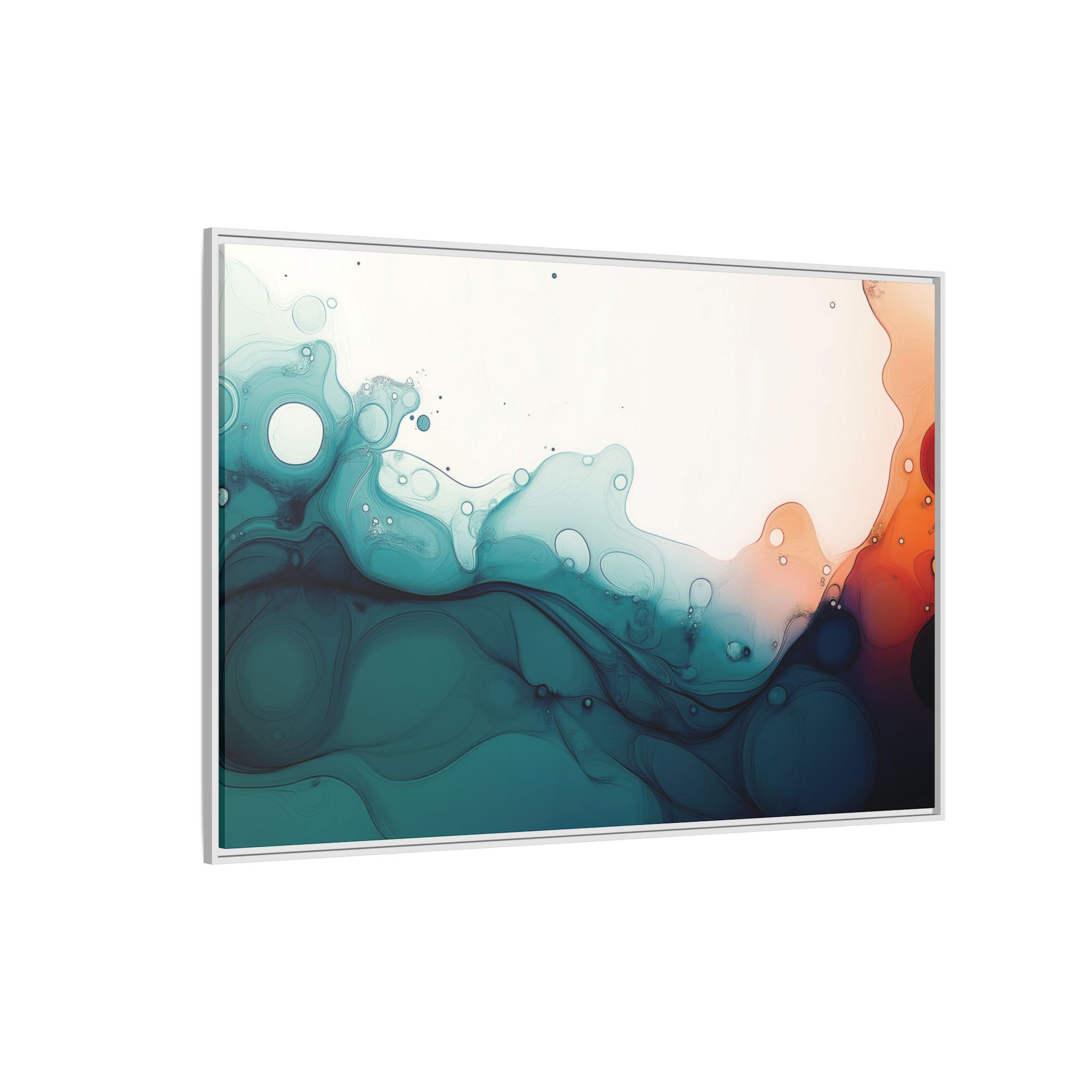 Water Wall - Framed Matt Canvas (Black, White, Brown,) - Image 126