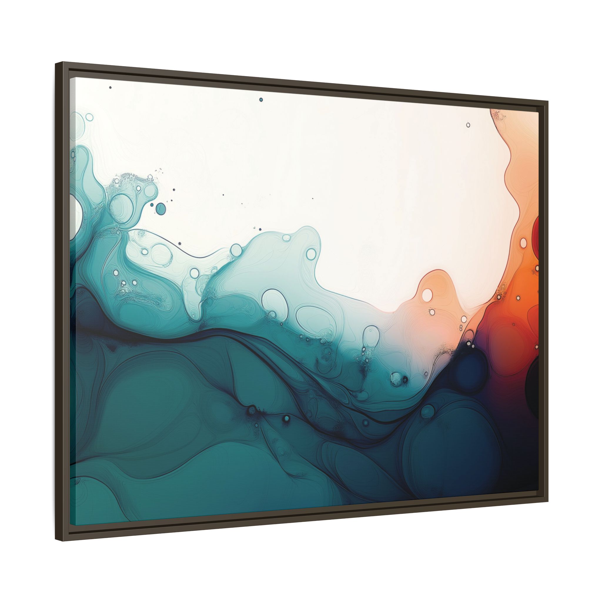 Water Wall - Framed Matt Canvas (Black, White, Brown,) - Image 38