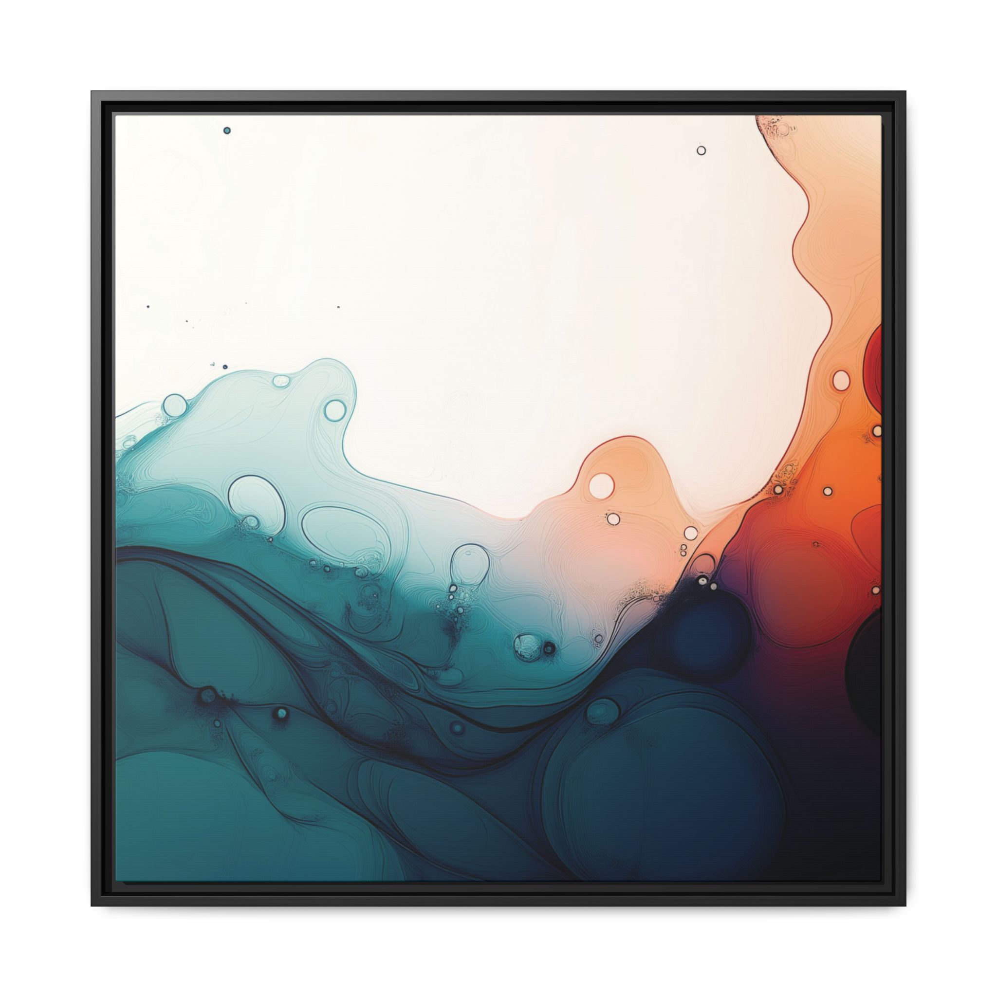 Water Wall - Framed Matt Canvas (Black, White, Brown,) - Image 93