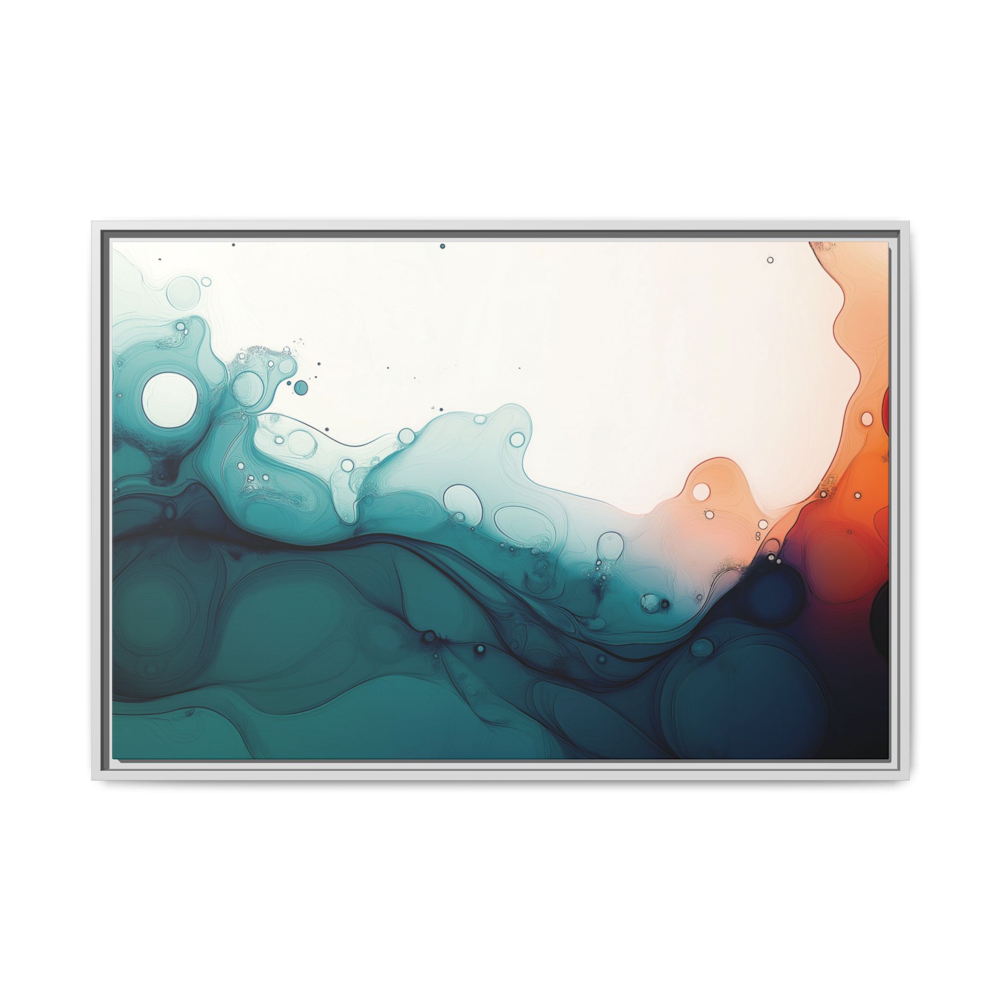 Water Wall - Framed Matt Canvas (Black, White, Brown,)