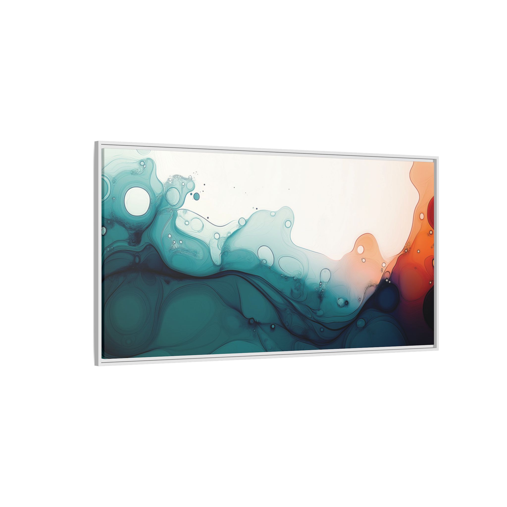 Water Wall - Framed Matt Canvas (Black, White, Brown,) - Image 90