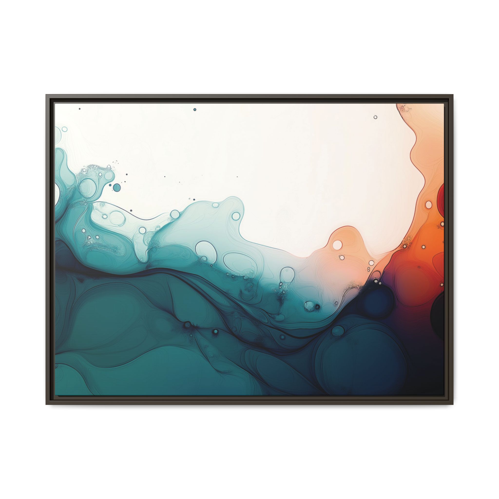 Water Wall - Framed Matt Canvas (Black, White, Brown,) - Image 37