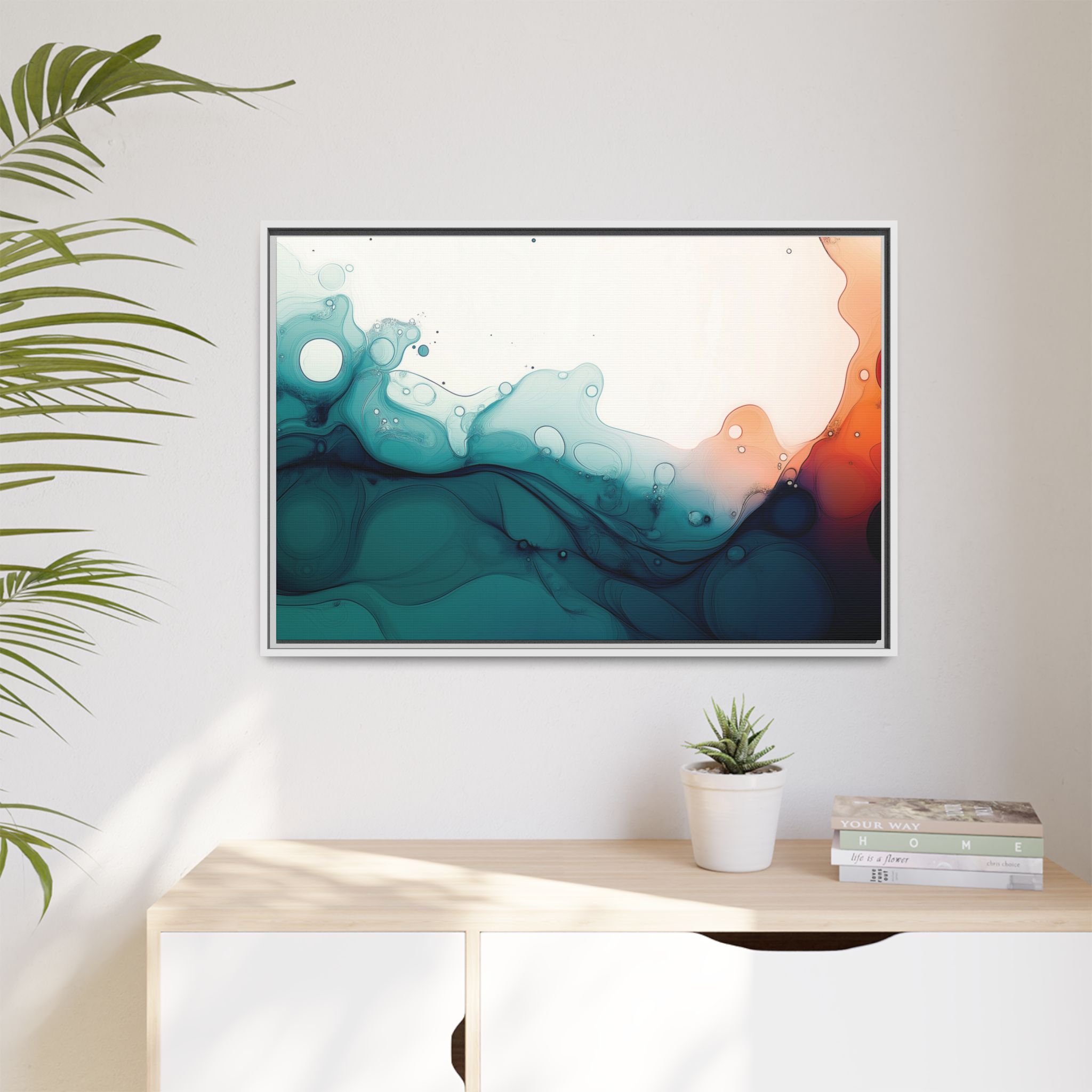 Water Wall - Framed Matt Canvas (Black, White, Brown,) - Image 3