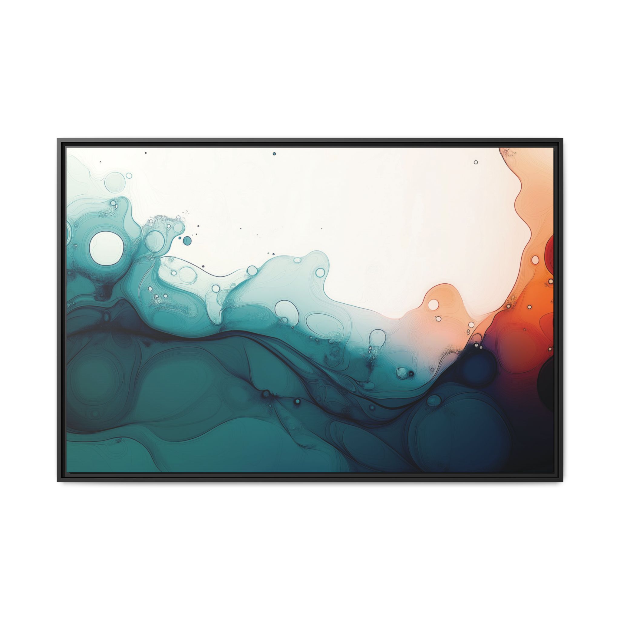 Water Wall - Framed Matt Canvas (Black, White, Brown,) - Image 9