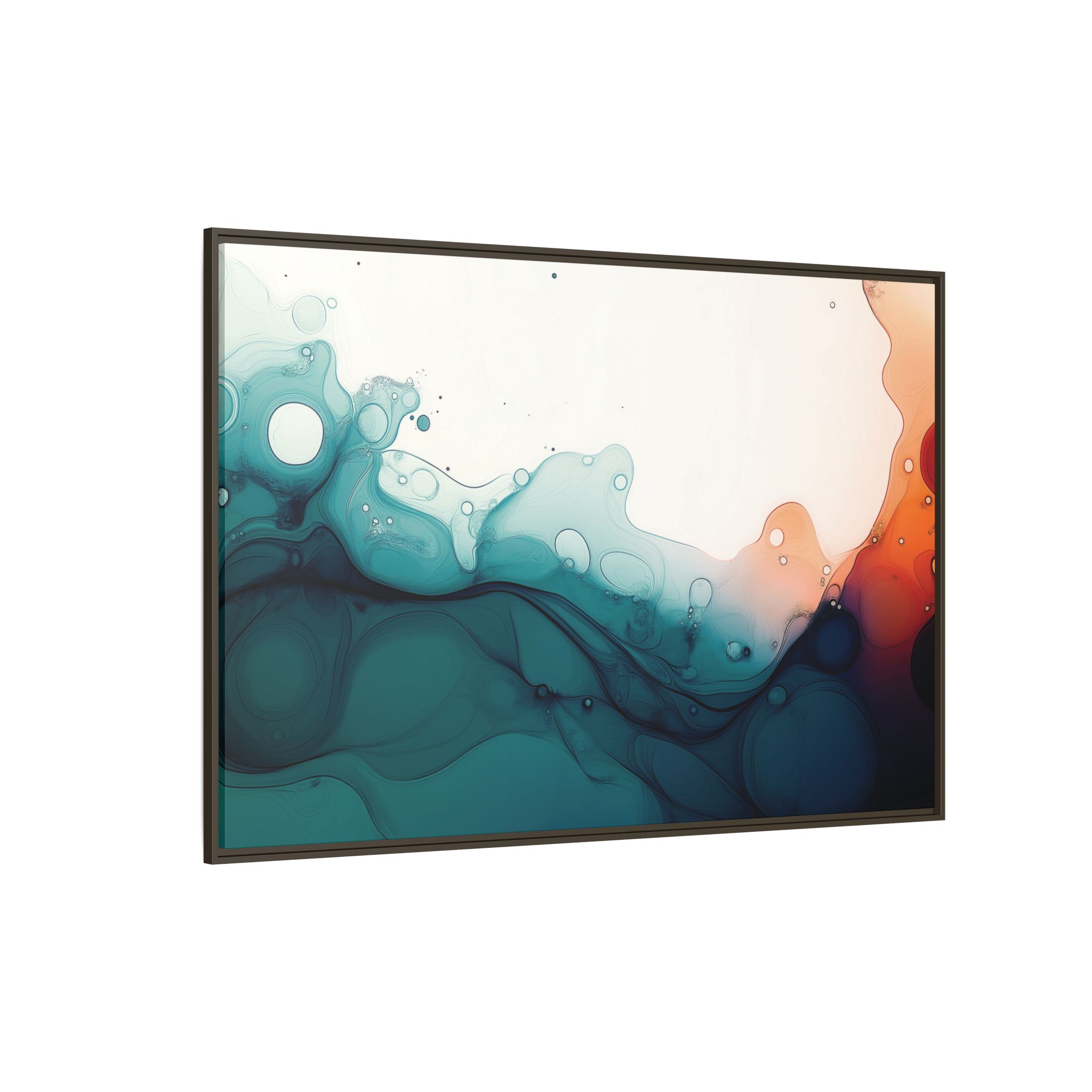 Water Wall - Framed Matt Canvas (Black, White, Brown,) - Image 122