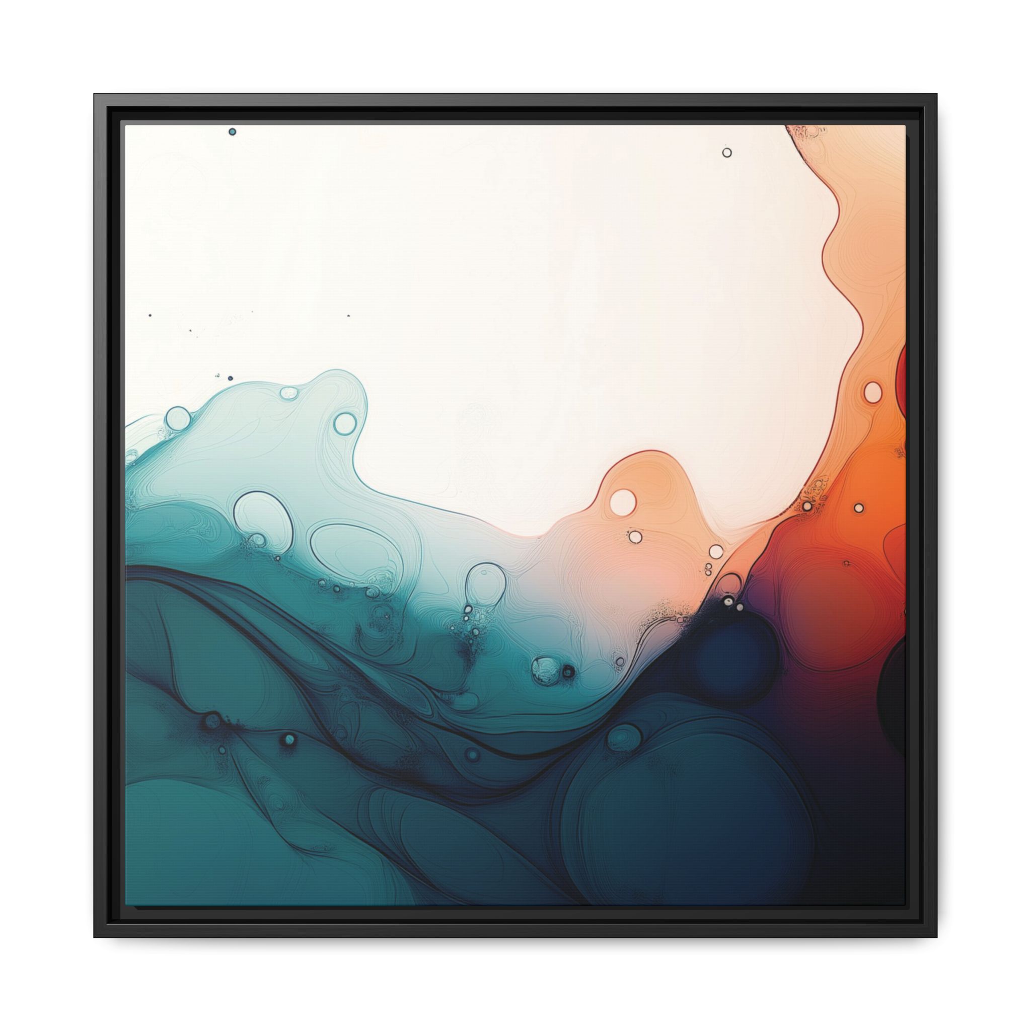 Water Wall - Framed Matt Canvas (Black, White, Brown,) - Image 29