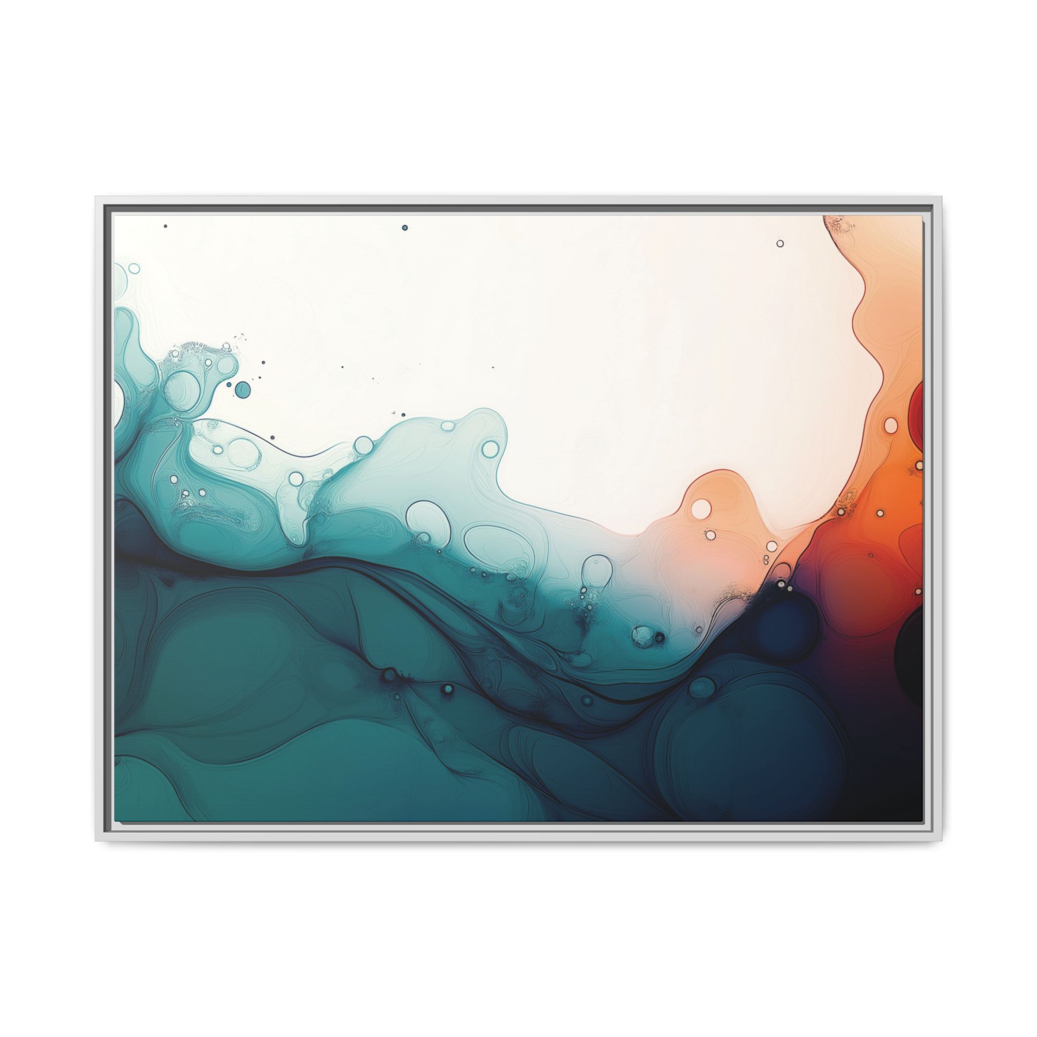 Water Wall - Framed Matt Canvas (Black, White, Brown,) - Image 41