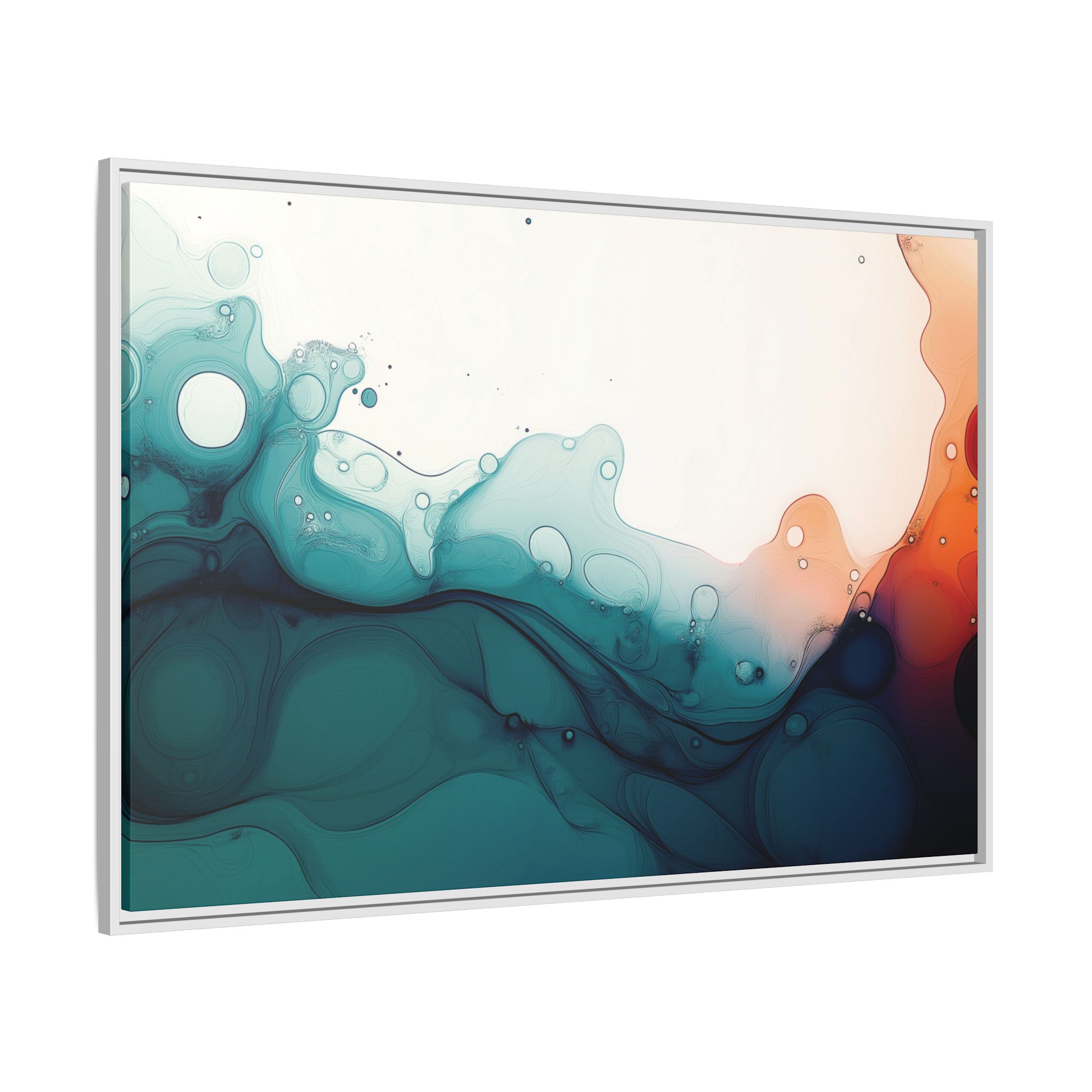 Water Wall - Framed Matt Canvas (Black, White, Brown,) - Image 22