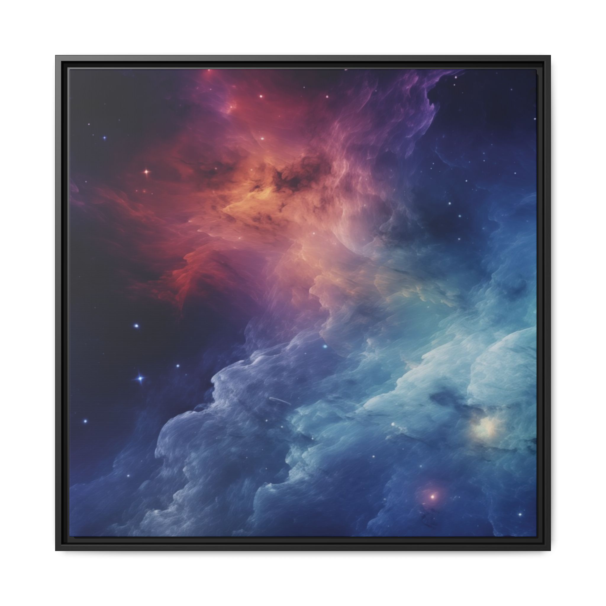 Nebula Cloud - Framed Matt Canvas (Black, White, Brown,) - Image 33