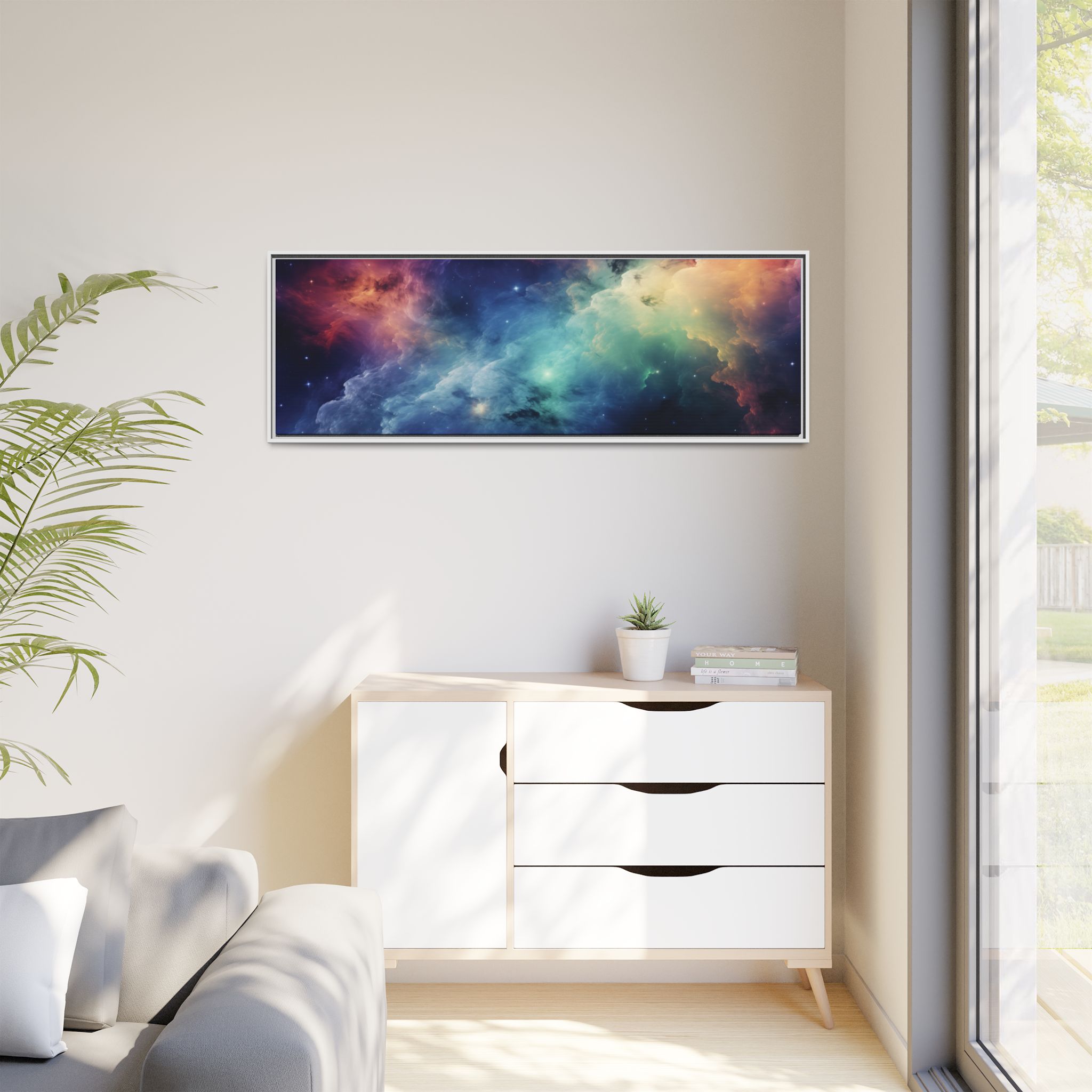Nebula Cloud - Framed Matt Canvas (Black, White, Brown,) - Image 79