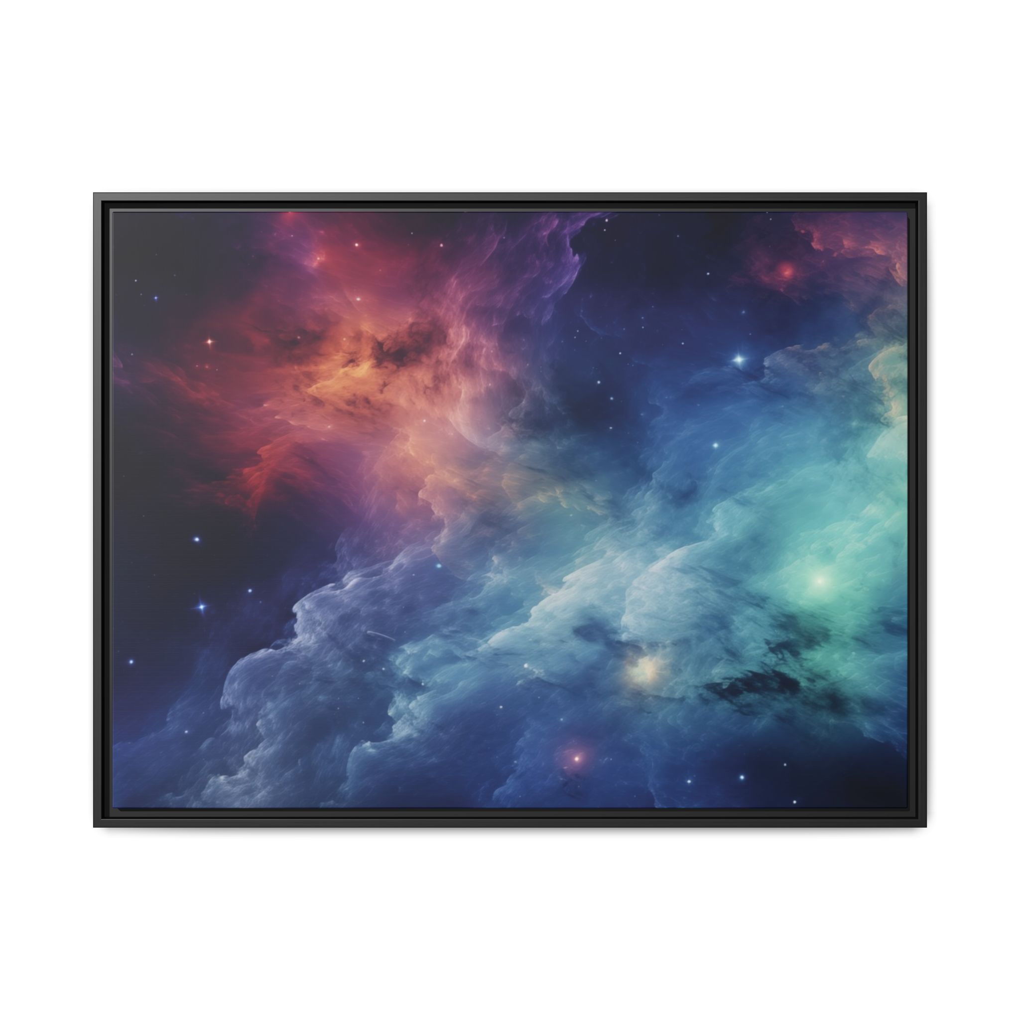 Nebula Cloud - Framed Matt Canvas (Black, White, Brown,) - Image 25