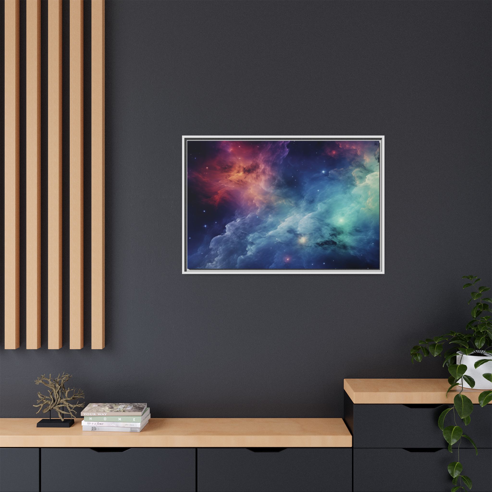 Nebula Cloud - Framed Matt Canvas (Black, White, Brown,) - Image 8