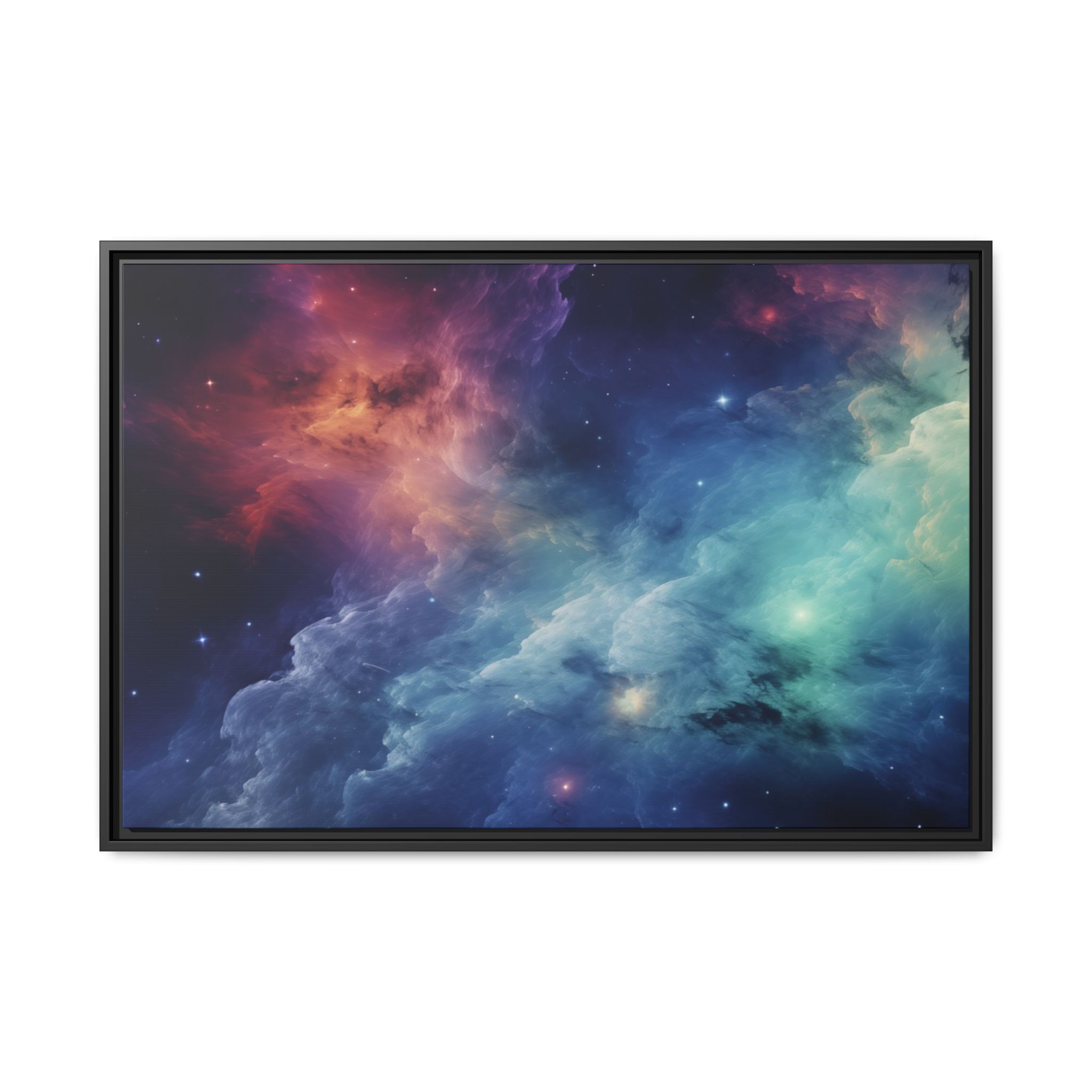 Nebula Cloud - Framed Matt Canvas (Black, White, Brown,)