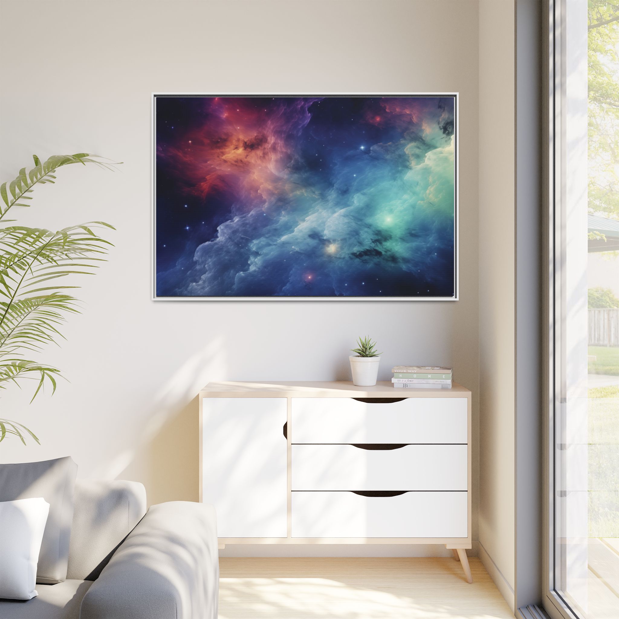 Nebula Cloud - Framed Matt Canvas (Black, White, Brown,) - Image 127