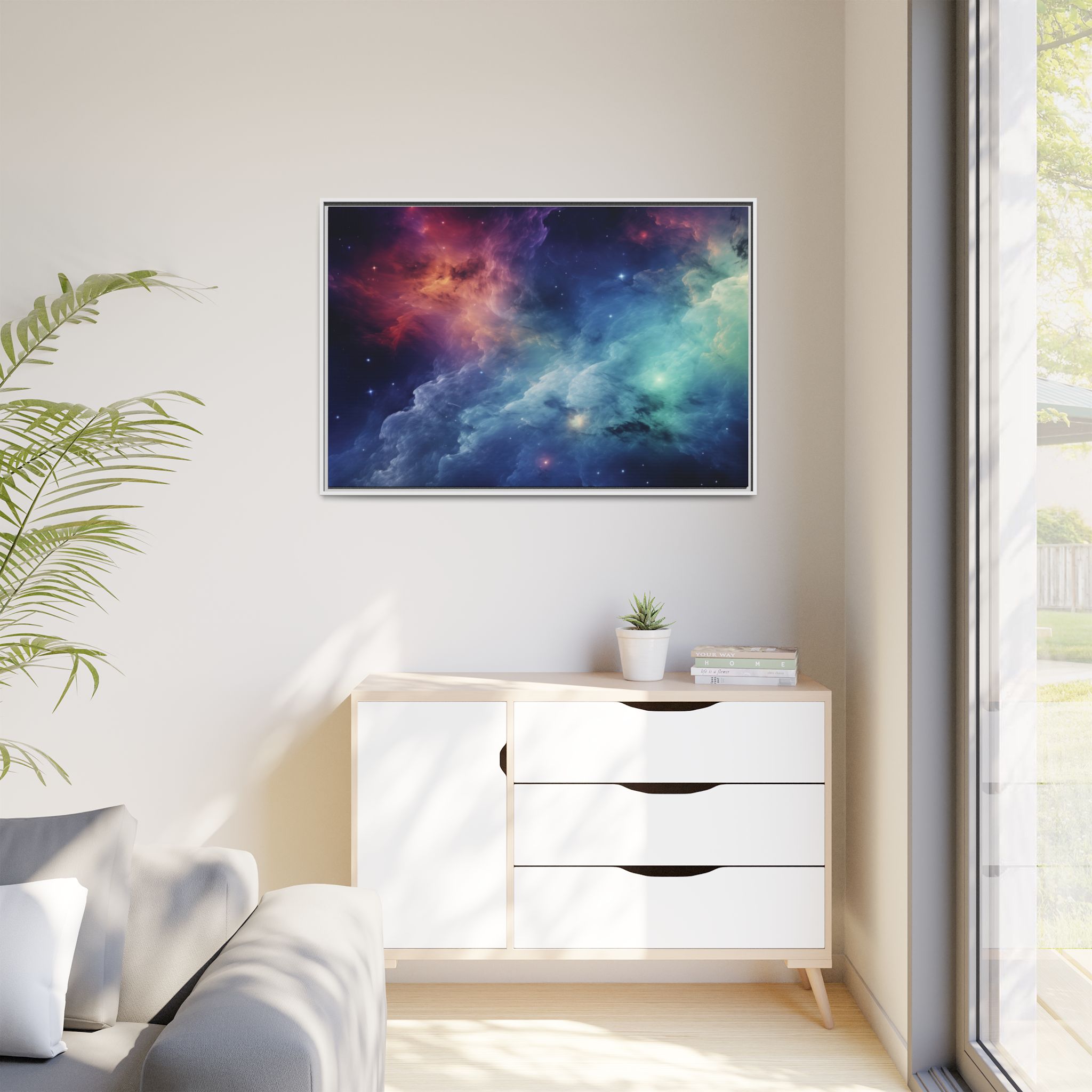 Nebula Cloud - Framed Matt Canvas (Black, White, Brown,) - Image 23