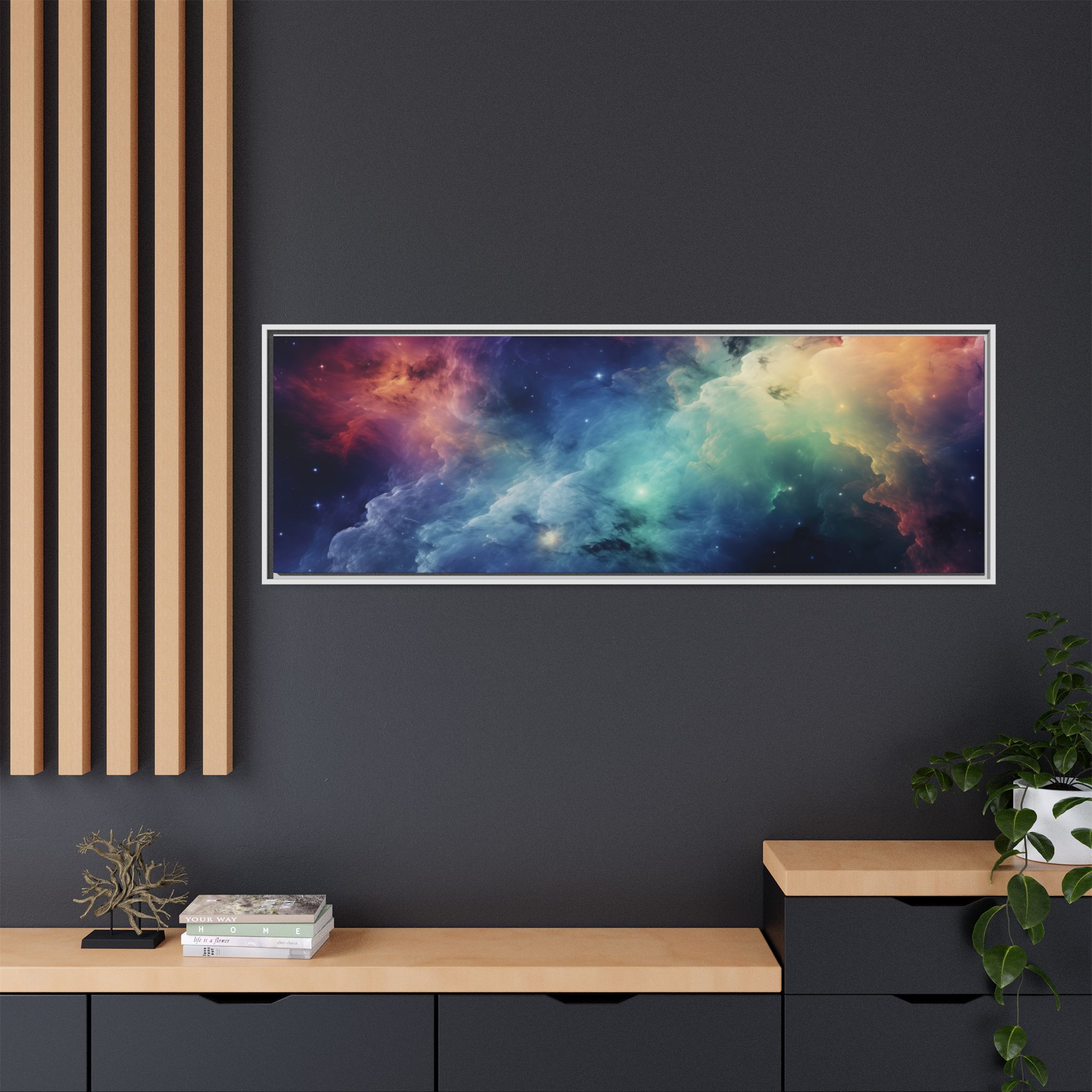 Nebula Cloud - Framed Matt Canvas (Black, White, Brown,) - Image 80