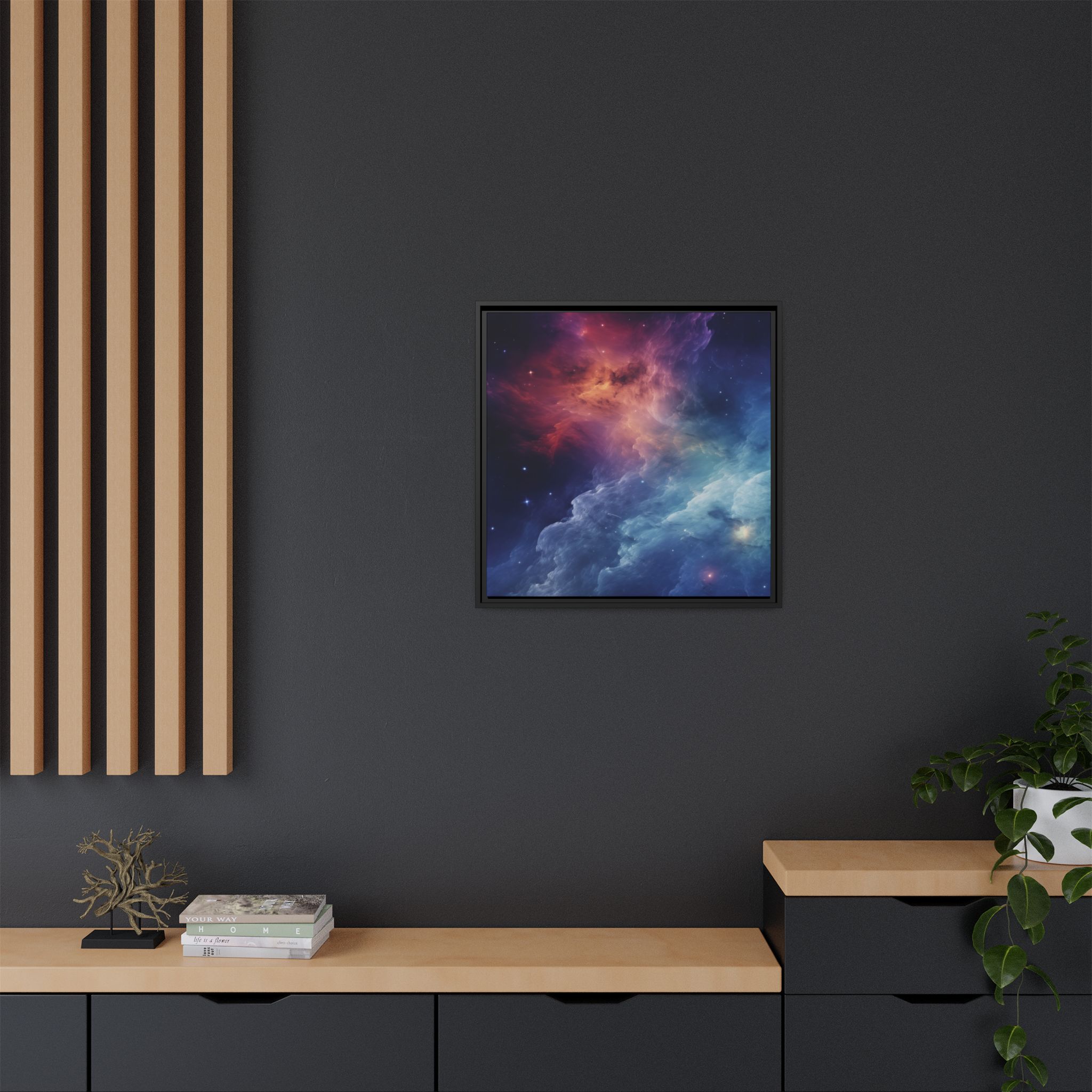 Nebula Cloud - Framed Matt Canvas (Black, White, Brown,) - Image 32