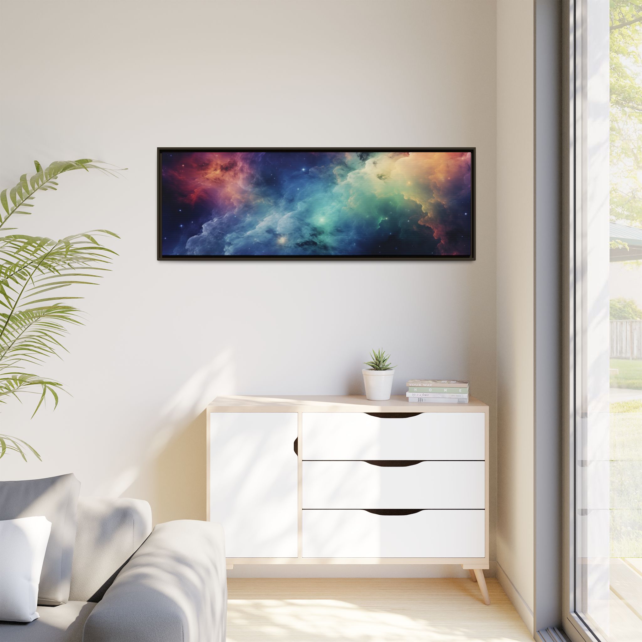 Nebula Cloud - Framed Matt Canvas (Black, White, Brown,) - Image 75