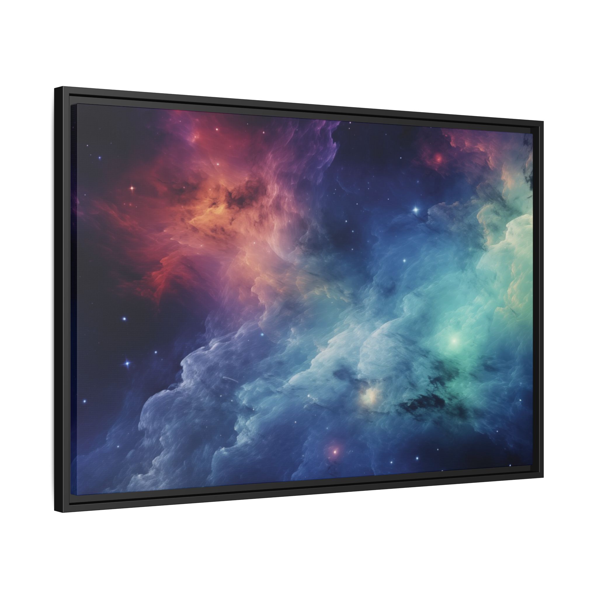 Nebula Cloud - Framed Matt Canvas (Black, White, Brown,) - Image 2