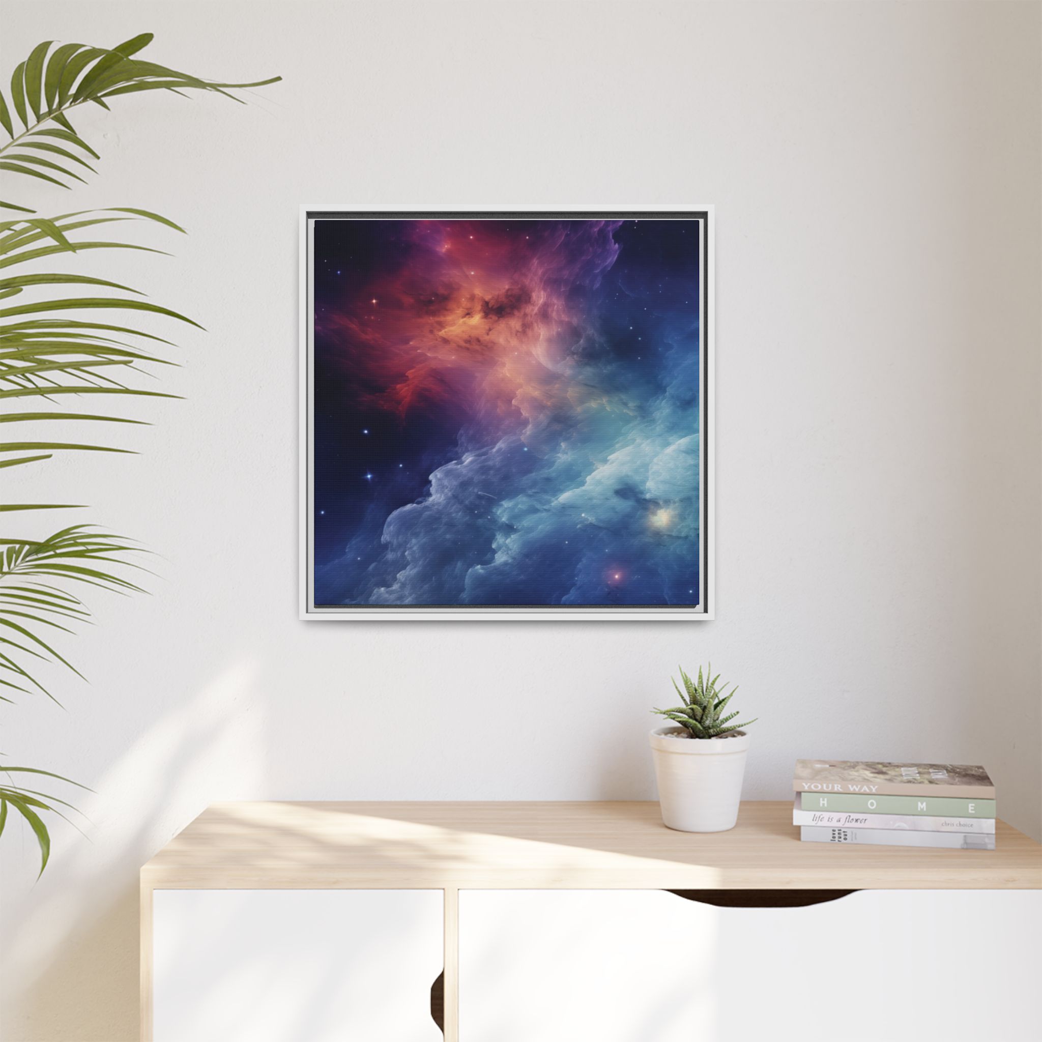 Nebula Cloud - Framed Matt Canvas (Black, White, Brown,) - Image 51