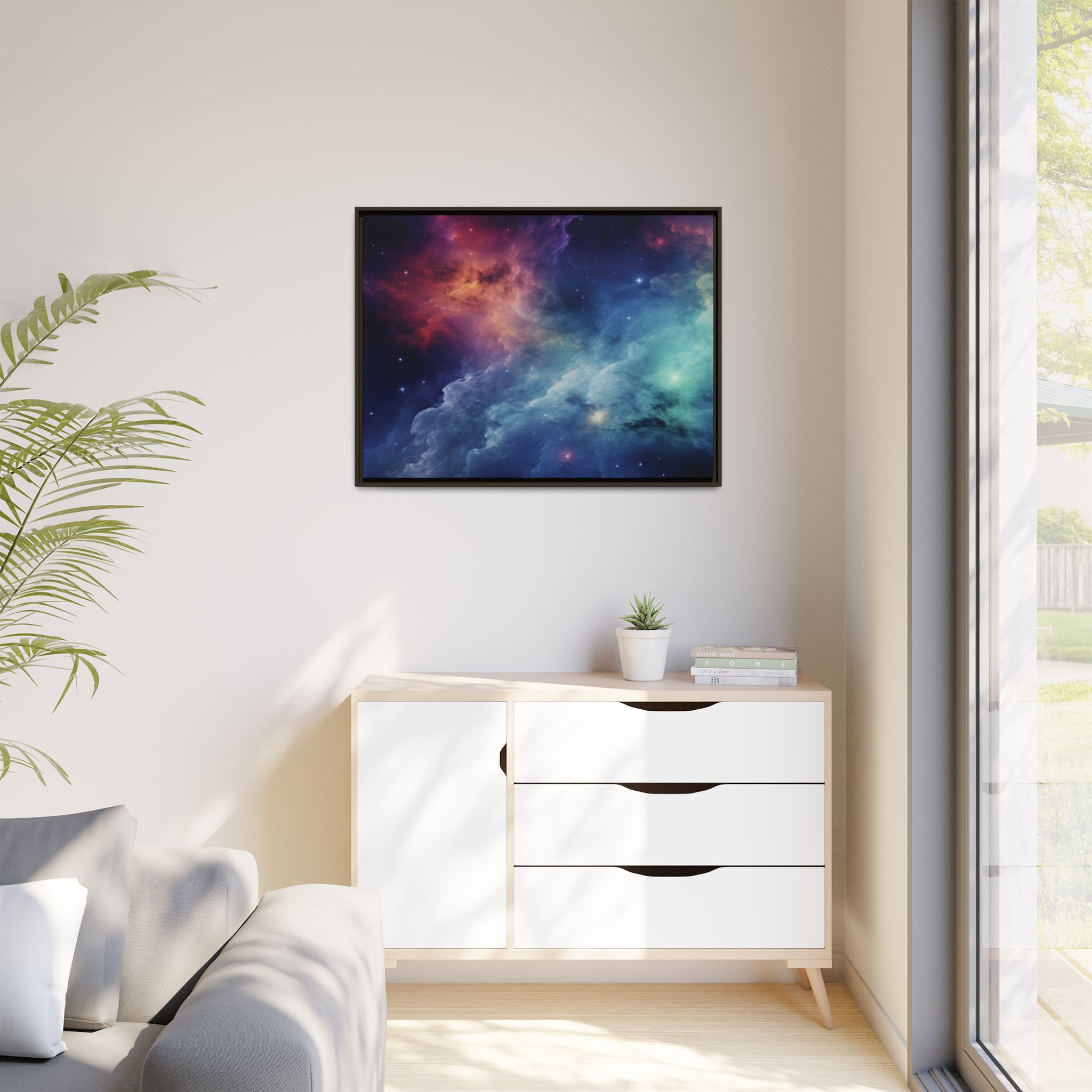 Nebula Cloud - Framed Matt Canvas (Black, White, Brown,) - Image 39
