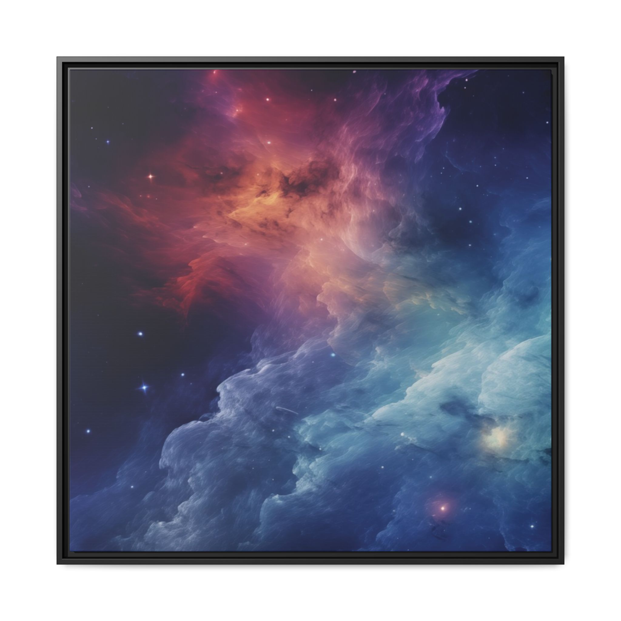 Nebula Cloud - Framed Matt Canvas (Black, White, Brown,) - Image 105