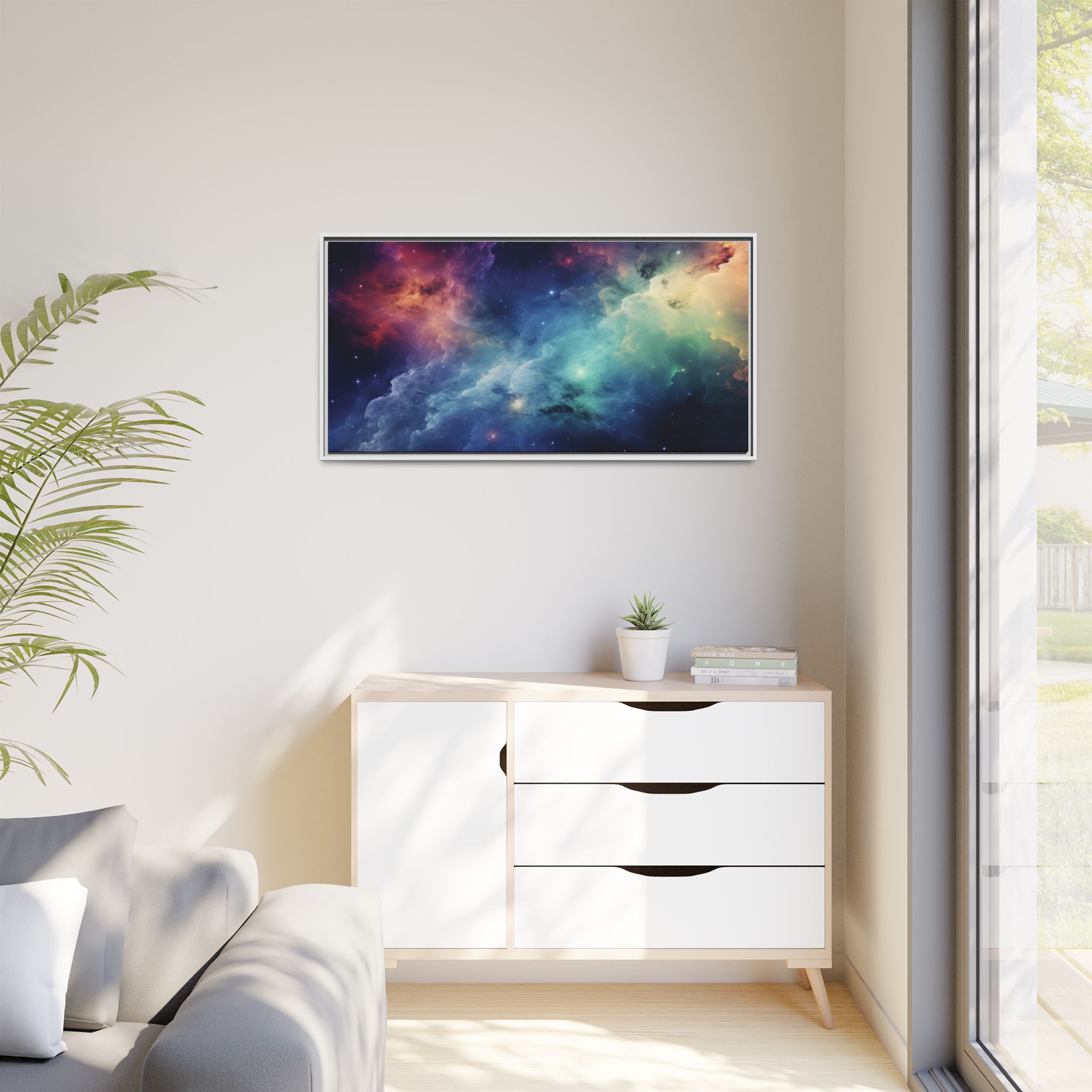 Nebula Cloud - Framed Matt Canvas (Black, White, Brown,) - Image 71