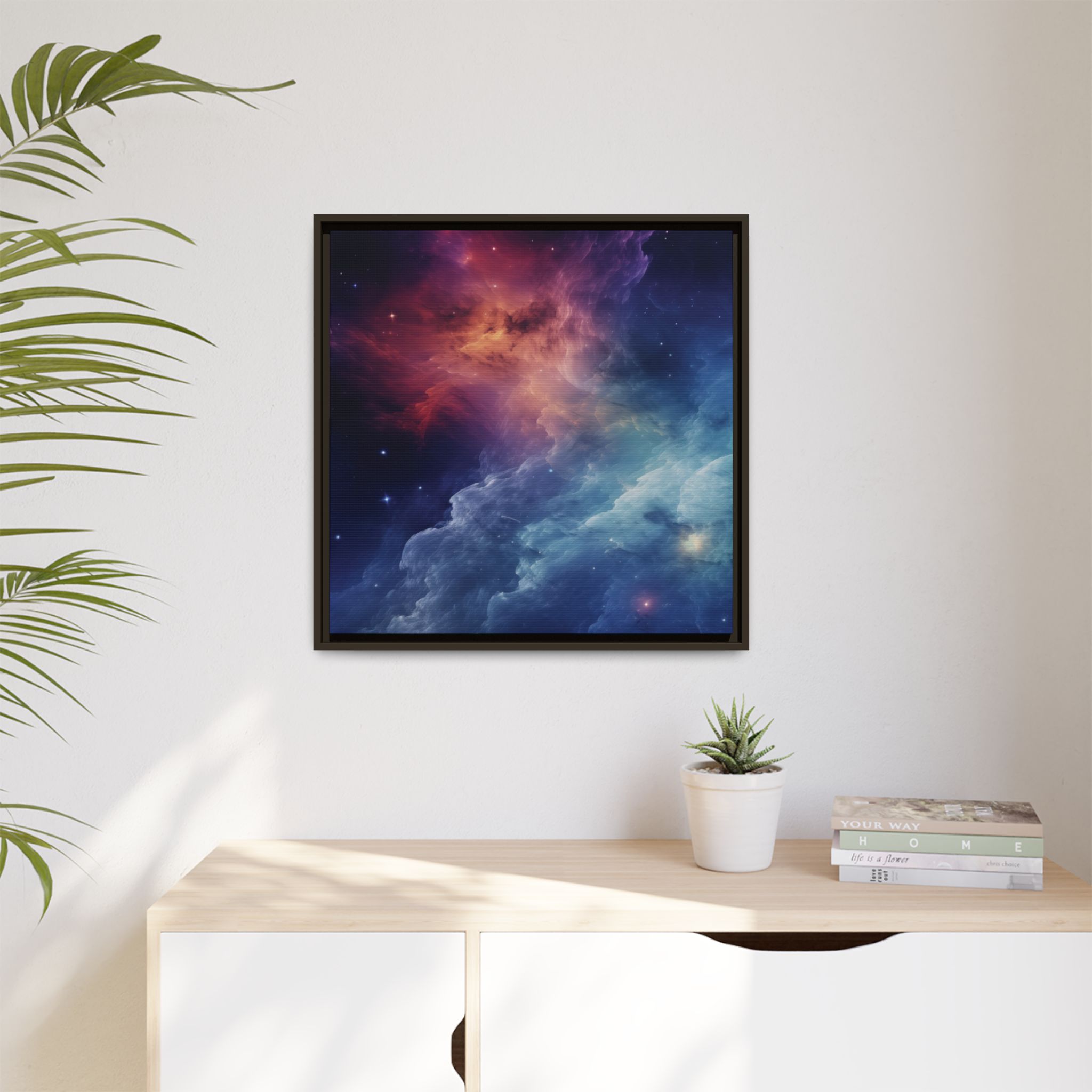 Nebula Cloud - Framed Matt Canvas (Black, White, Brown,) - Image 47