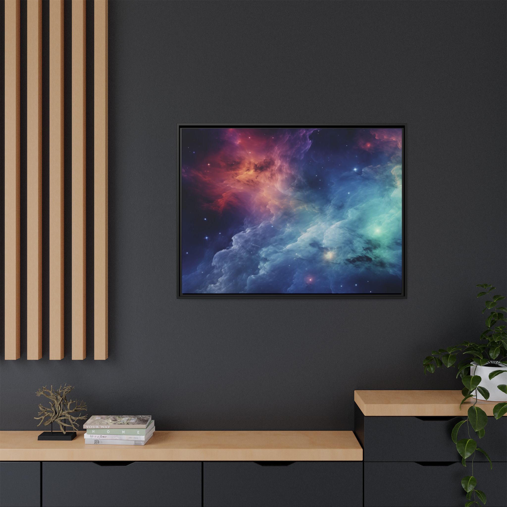 Nebula Cloud - Framed Matt Canvas (Black, White, Brown,) - Image 28